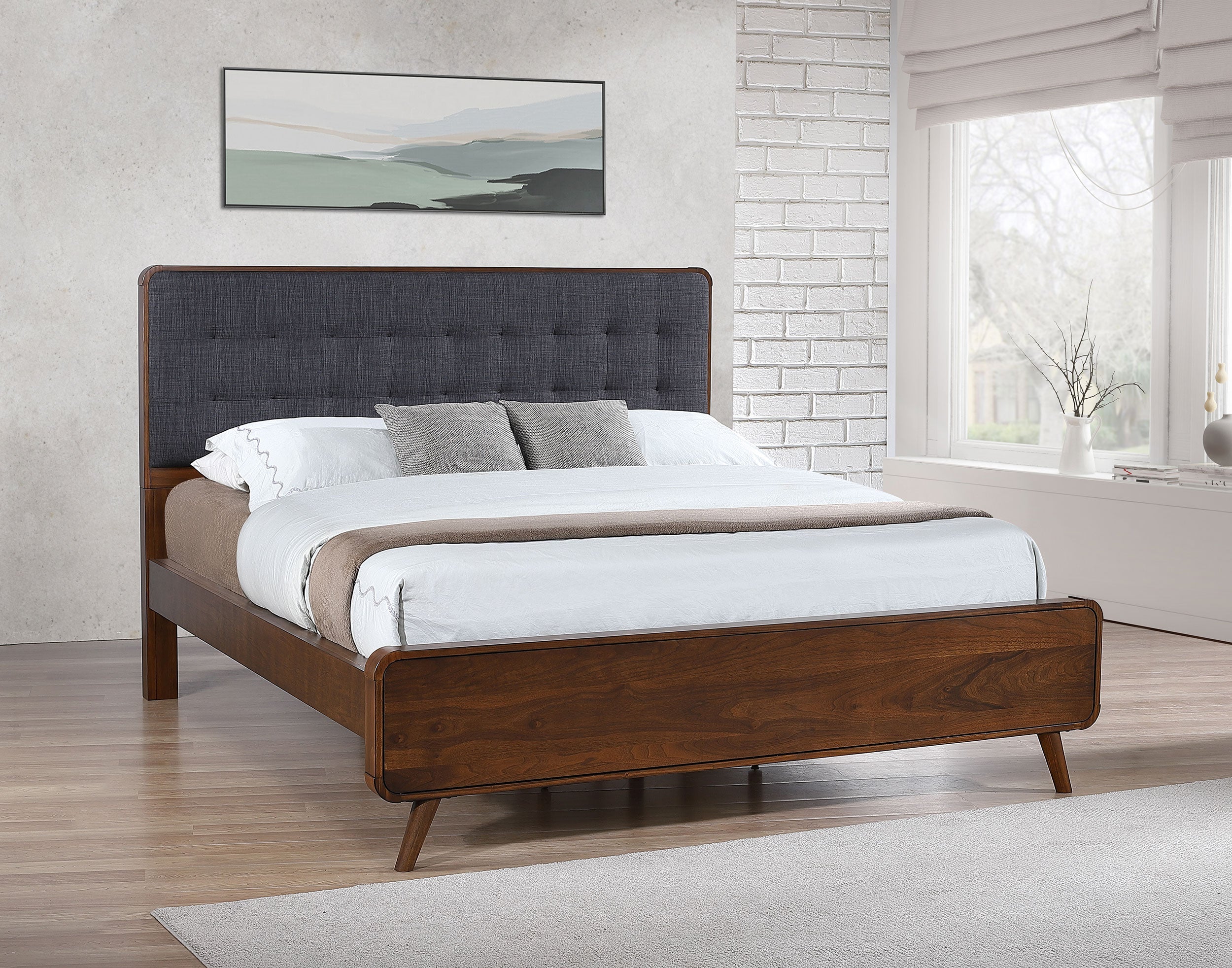 Robyn Wood Platform Bed Dark Walnut