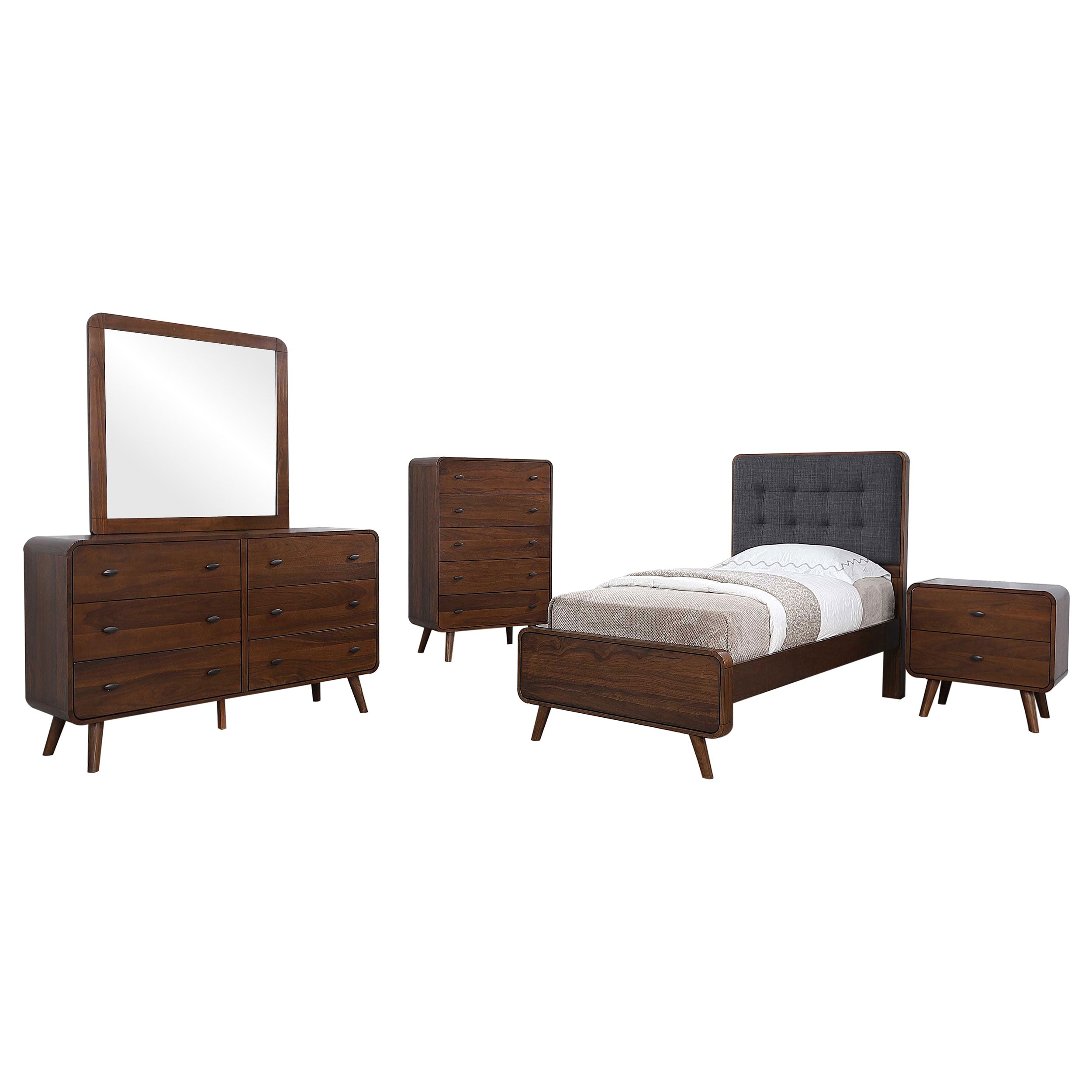 Robyn Bedroom Set Dark Walnut