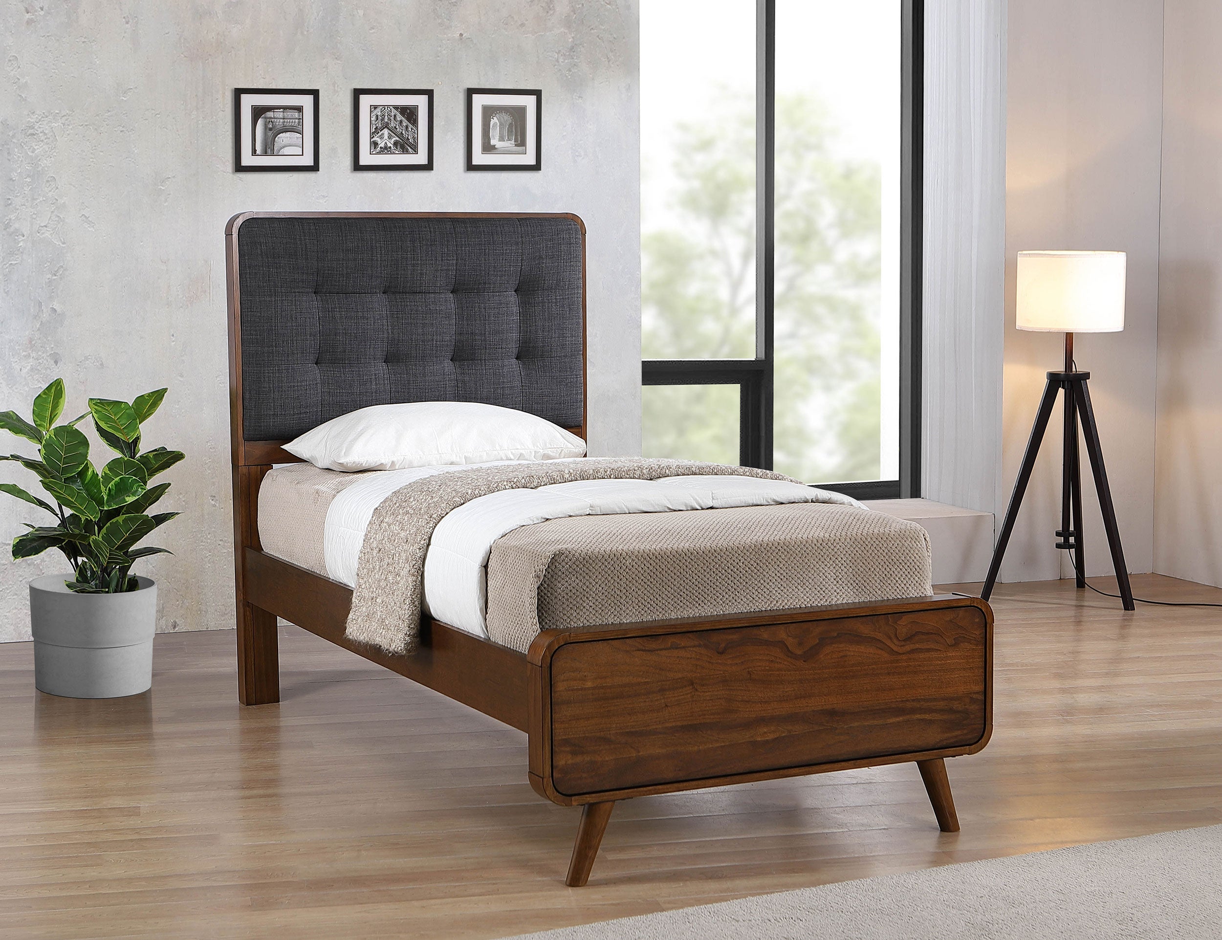 Robyn Wood Platform Bed Dark Walnut