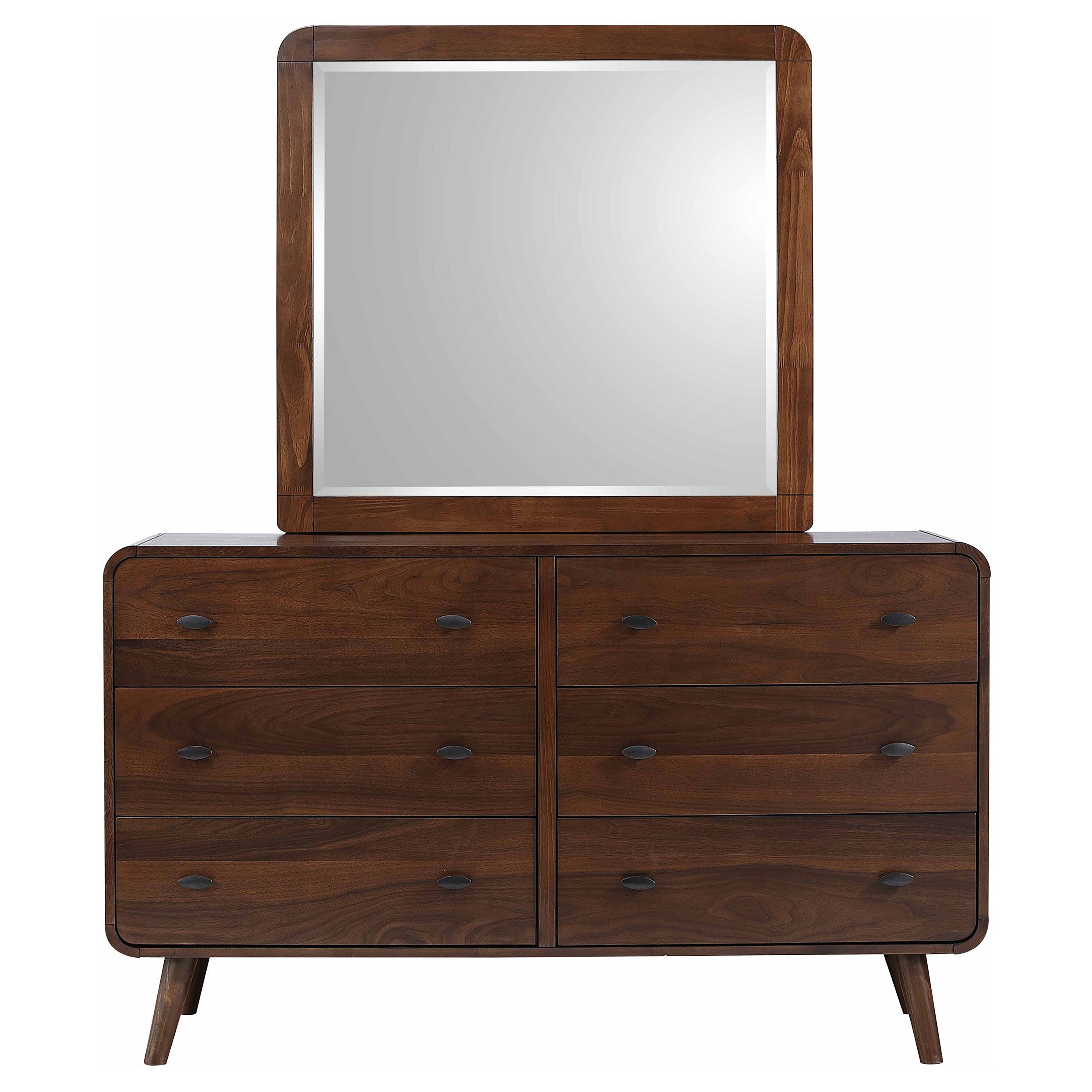 Robyn 6-drawer Bedroom Dresser and Mirror Light Ash