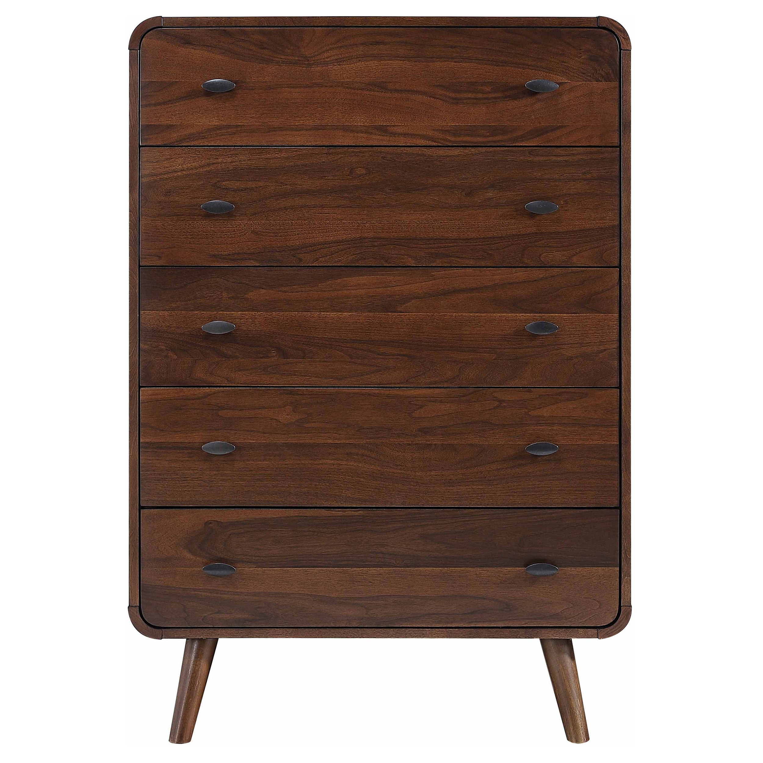 Robyn 5-drawer Bedroom Chest of Drawers Dark Walnut
