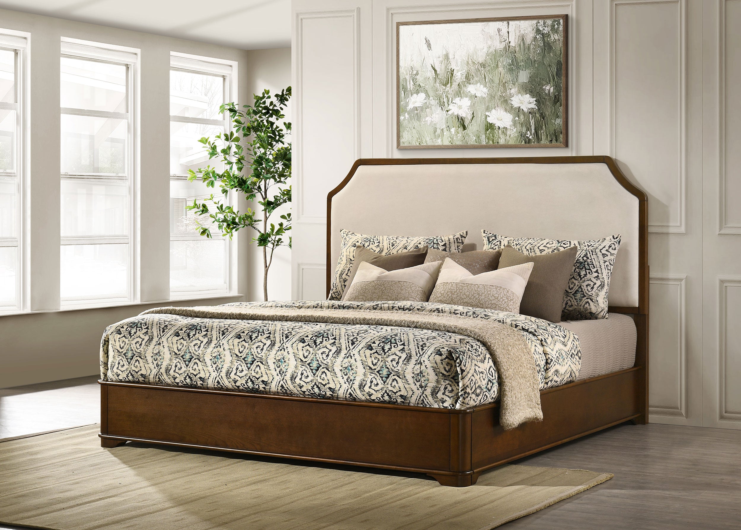 Garland 58-inchPanel Bed Cream and Brown Cherry