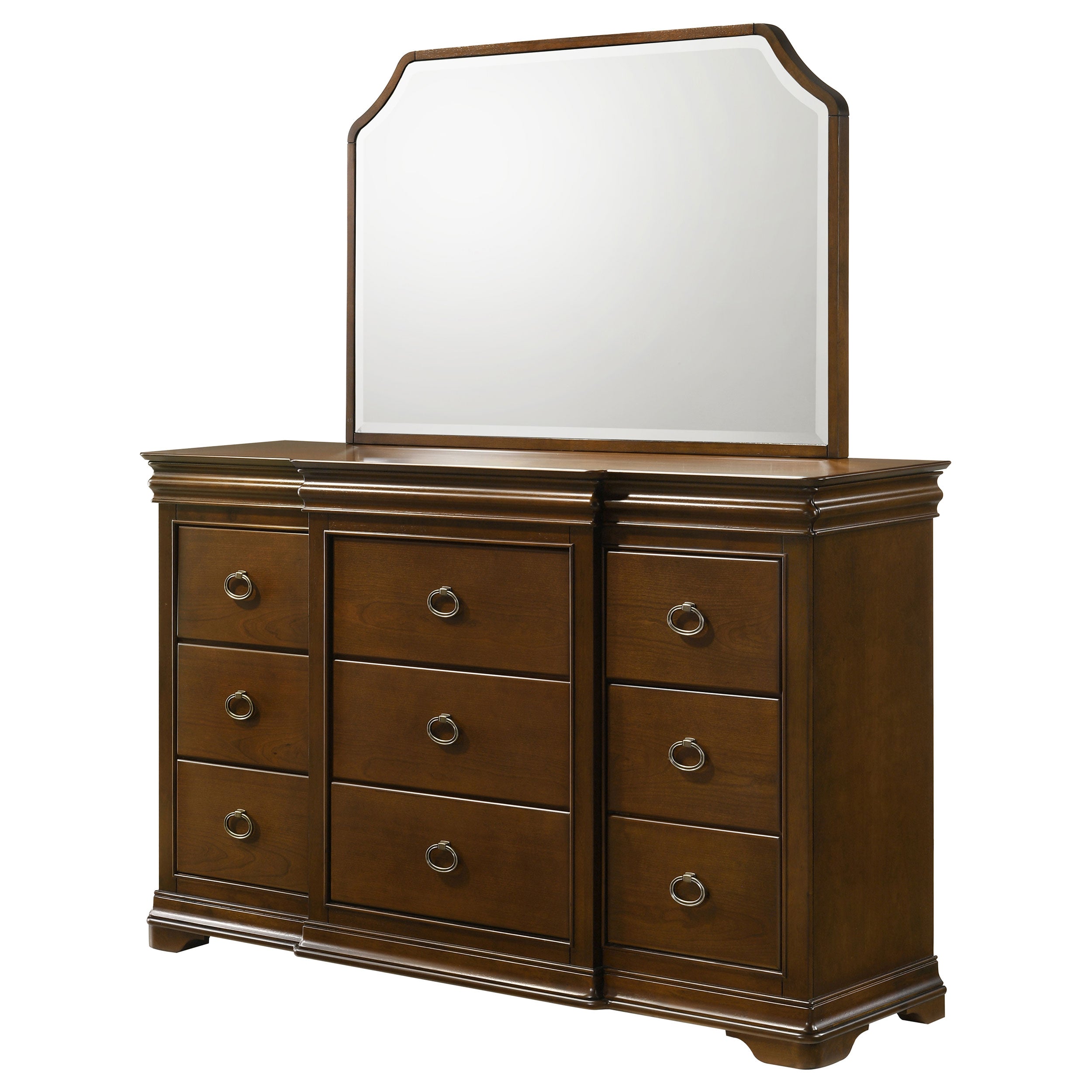 Garland 11-drawer Bedroom Dresser with Mirror Brown Cherry