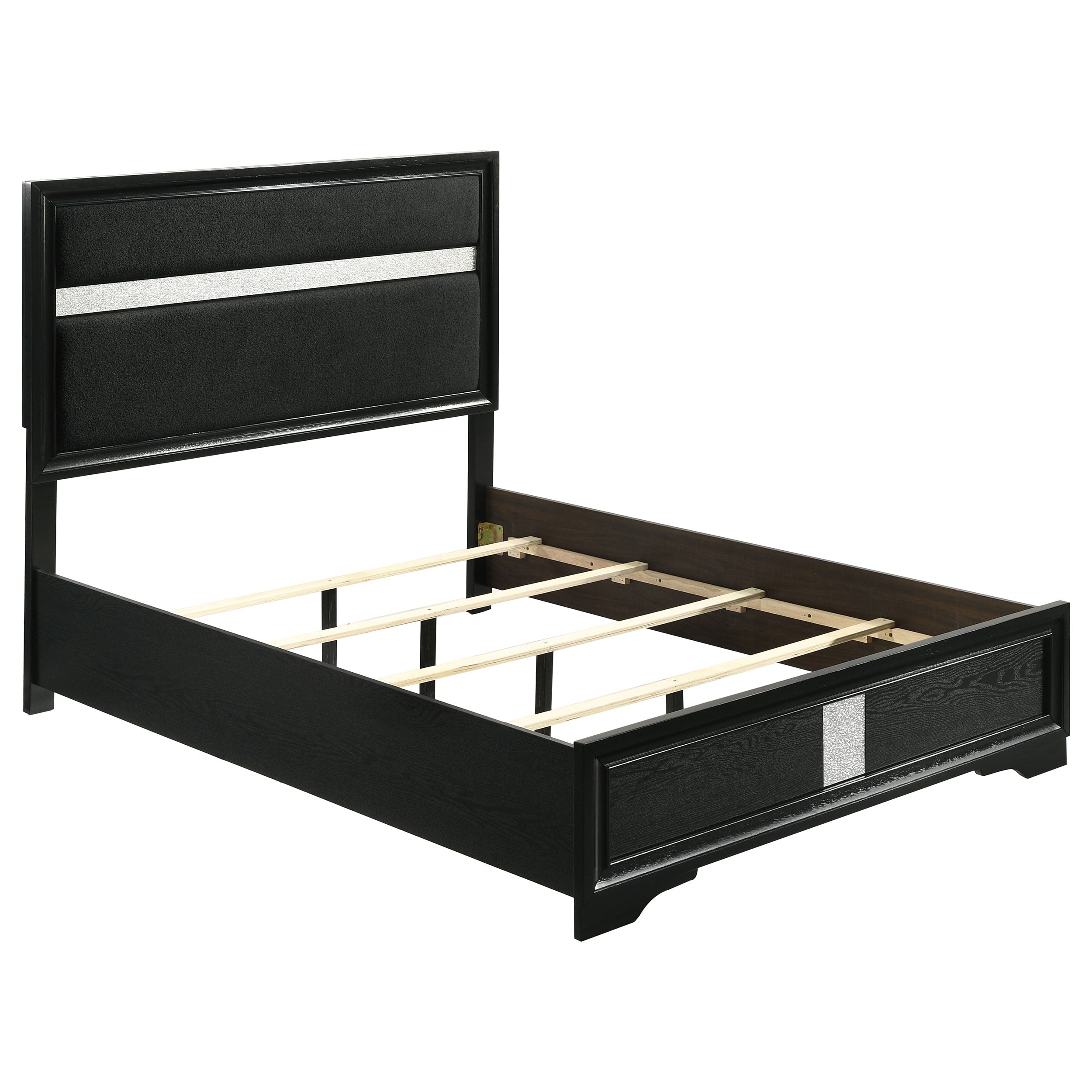 Miranda 51-inch Wood Storage Panel Bed Black