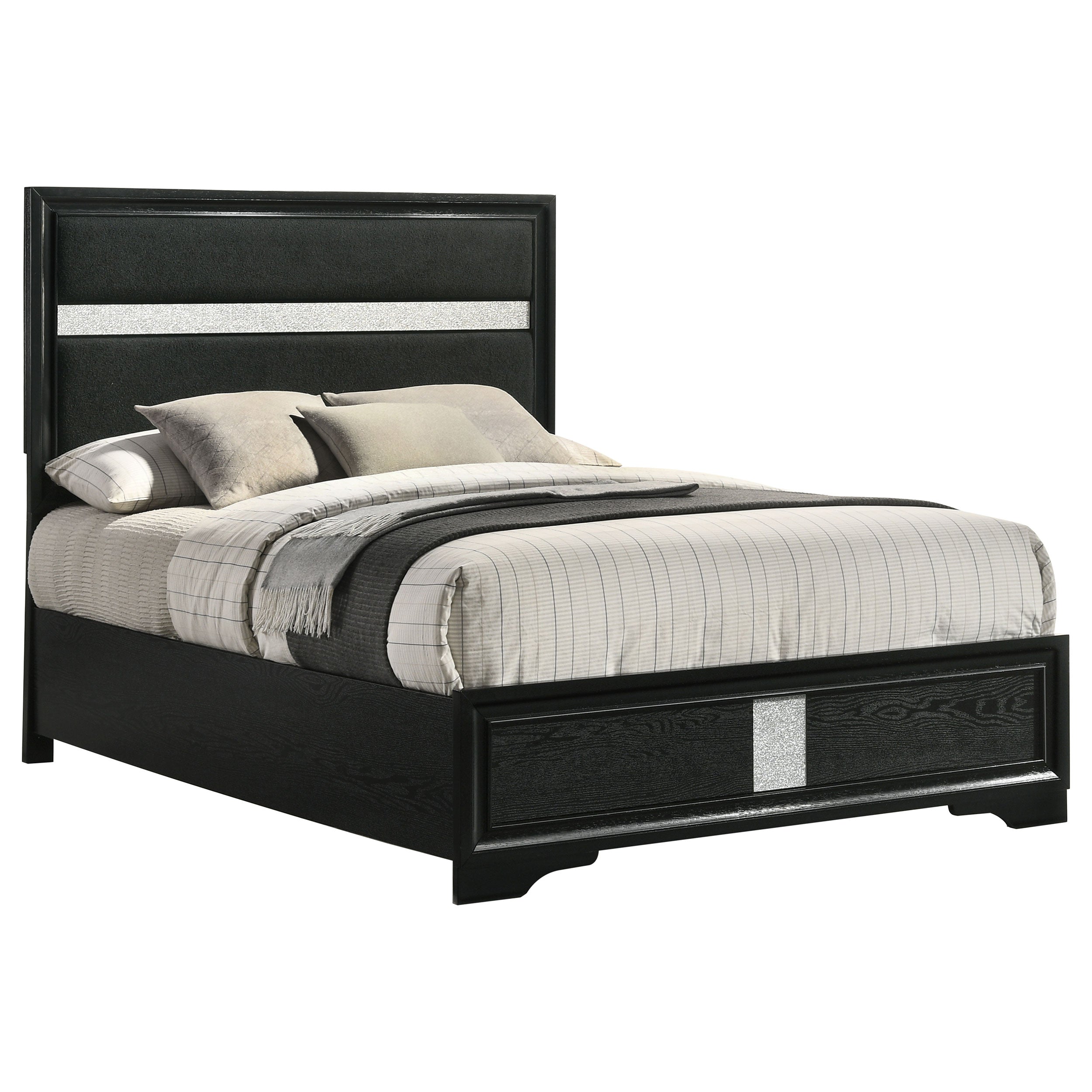 Miranda 51-inch Wood Storage Panel Bed Black