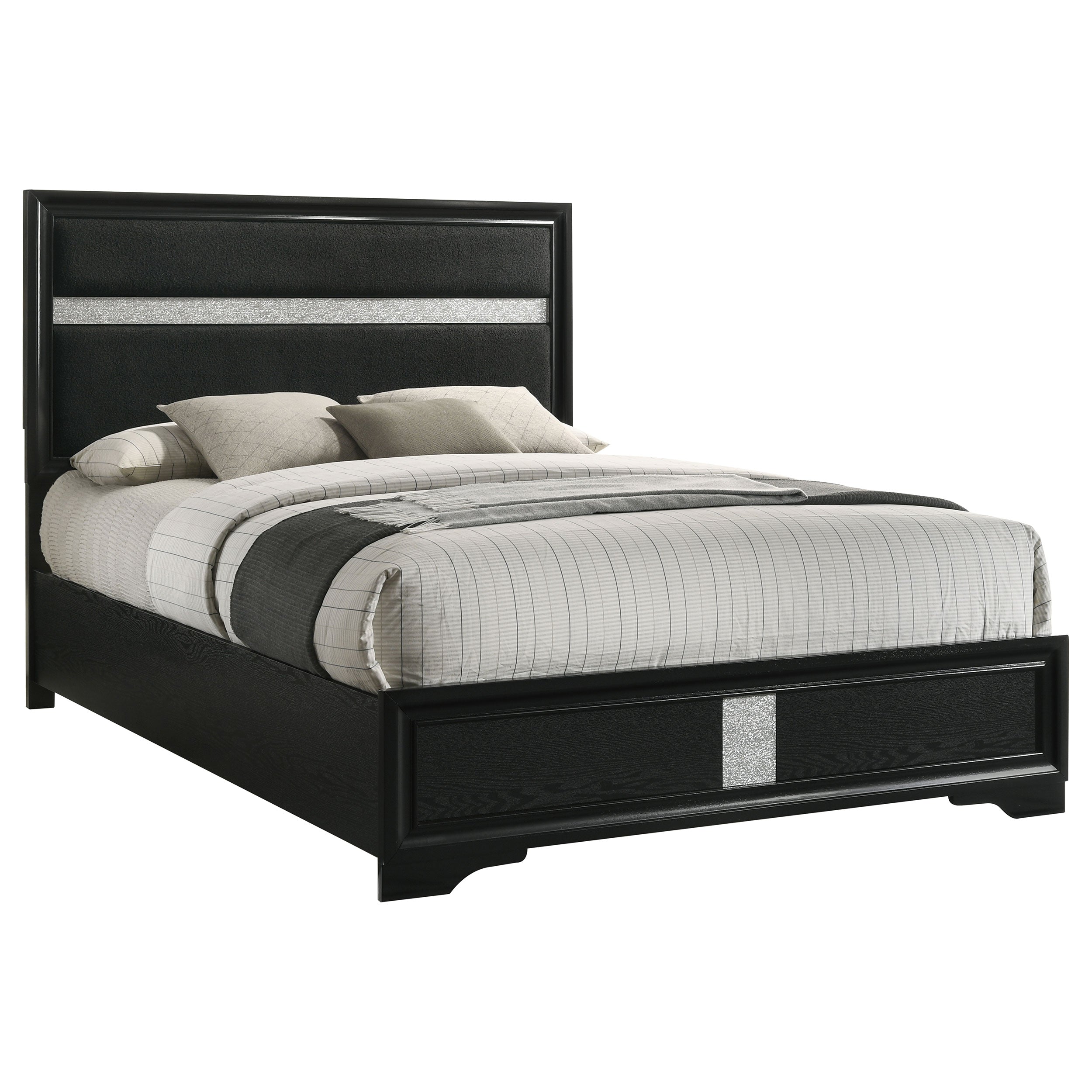 Miranda 51-inch Wood Storage Panel Bed Black