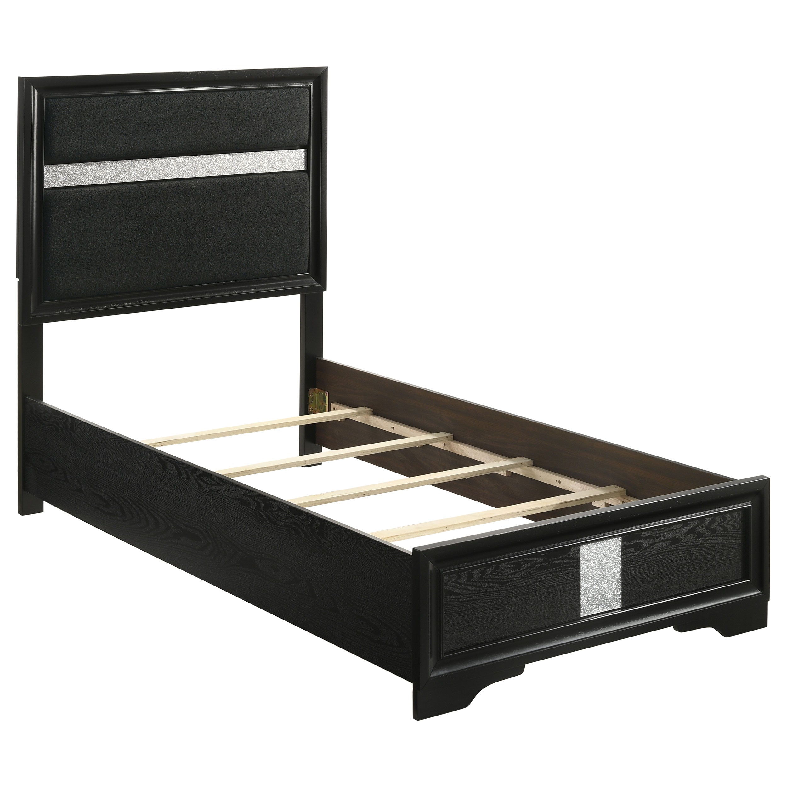 Miranda 51-inch Wood Storage Panel Bed Black