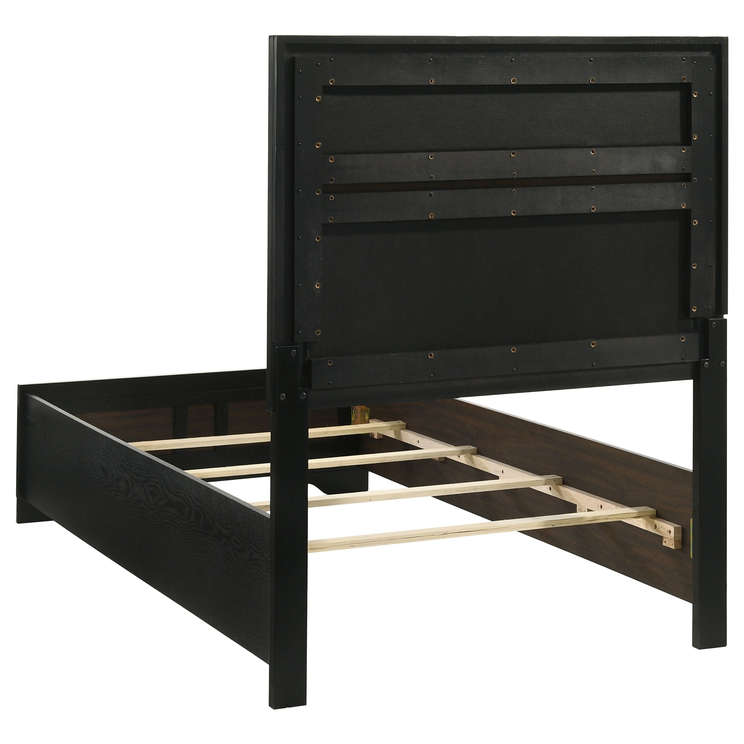 Miranda 51-inch Wood Storage Panel Bed Black