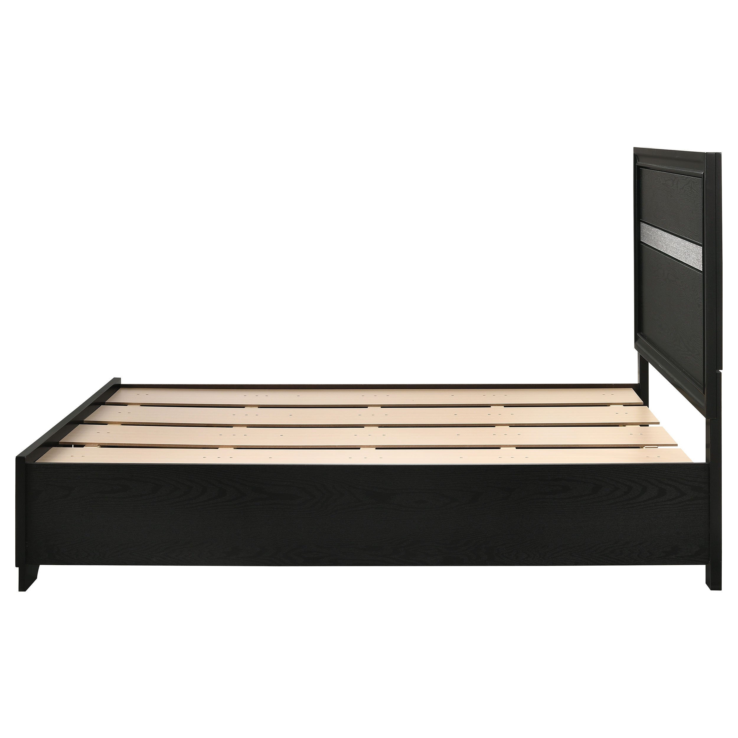 Miranda 51-inch Wood Storage Panel Bed Black