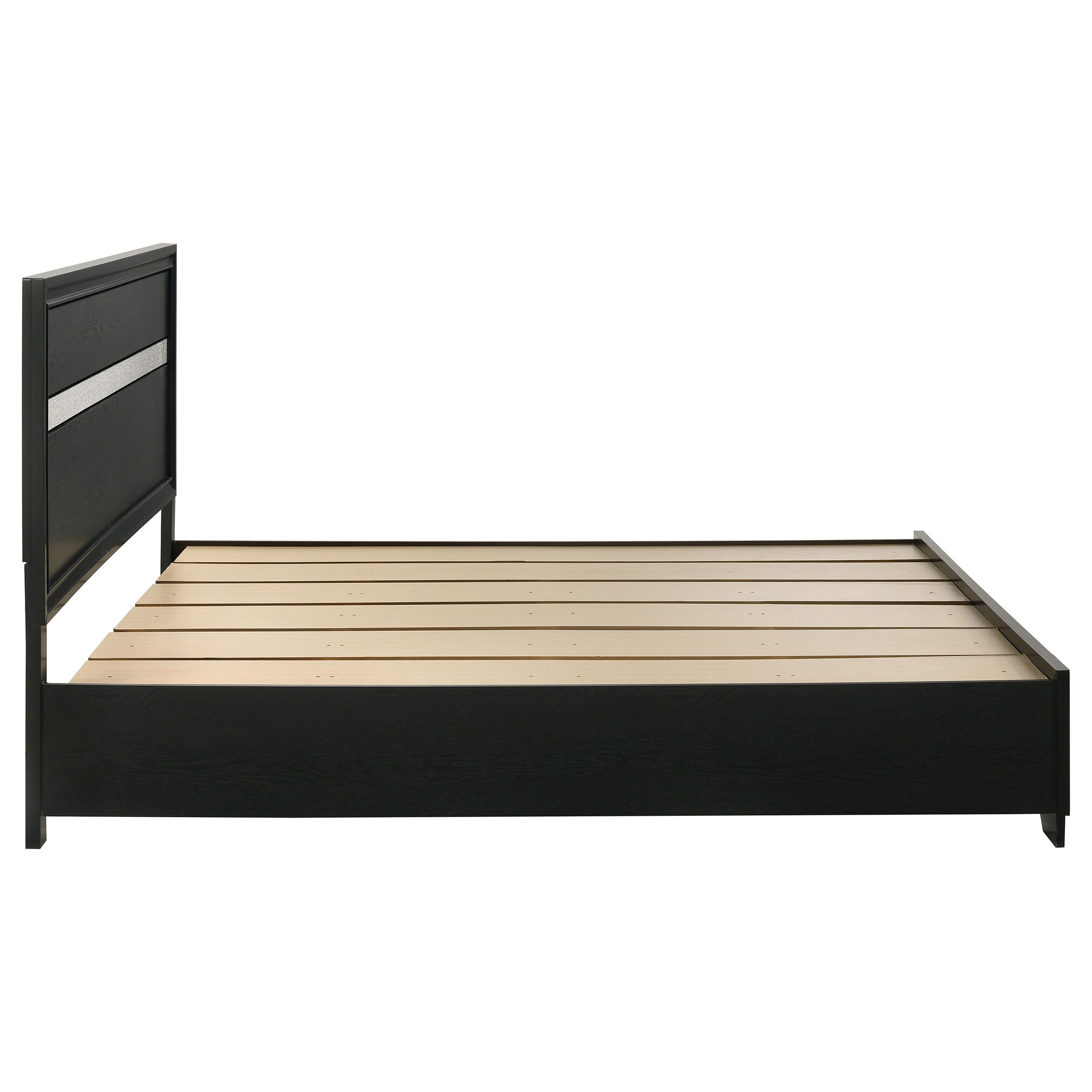Miranda 51-inch Wood Storage Panel Bed Black