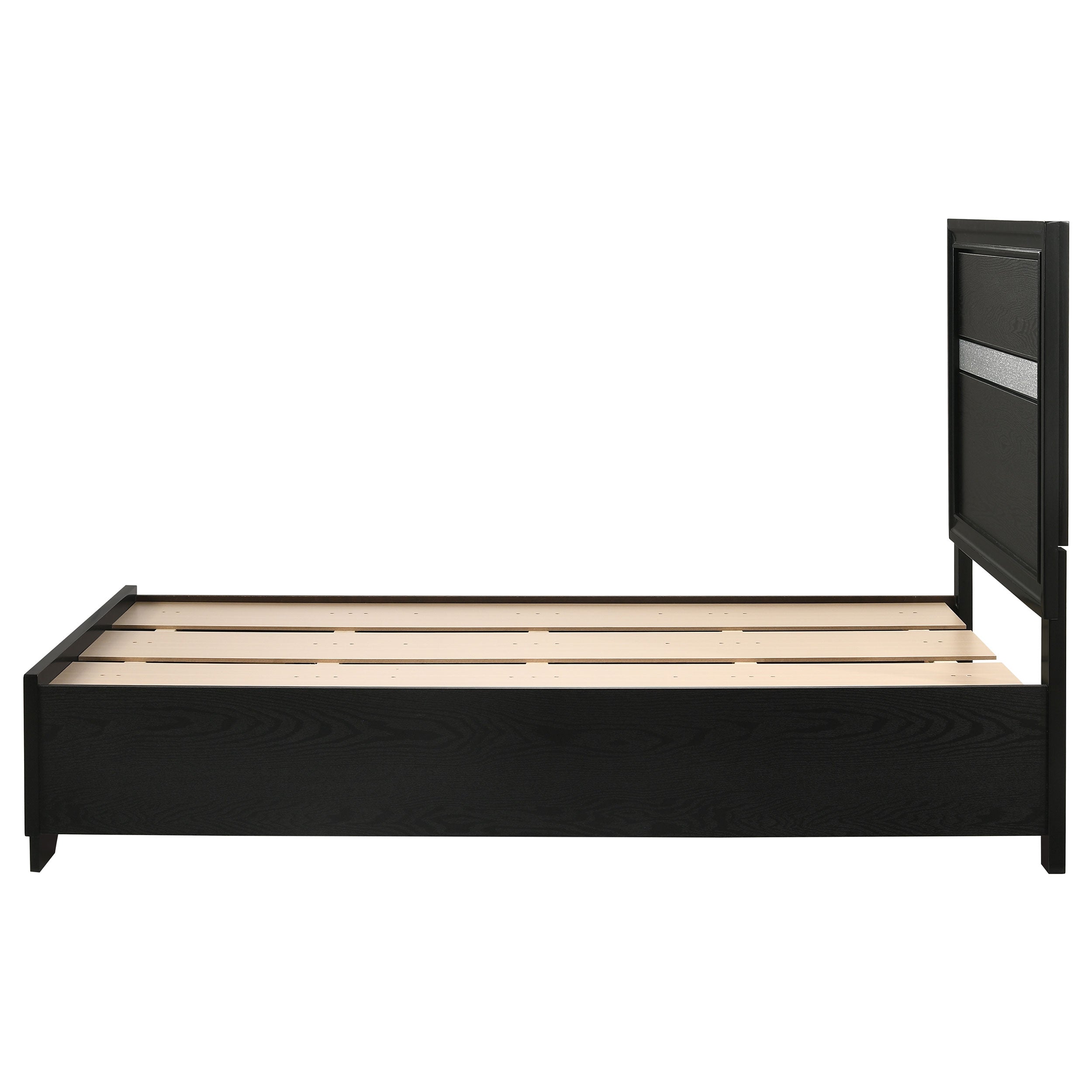 Miranda 51-inch Wood Storage Panel Bed Black