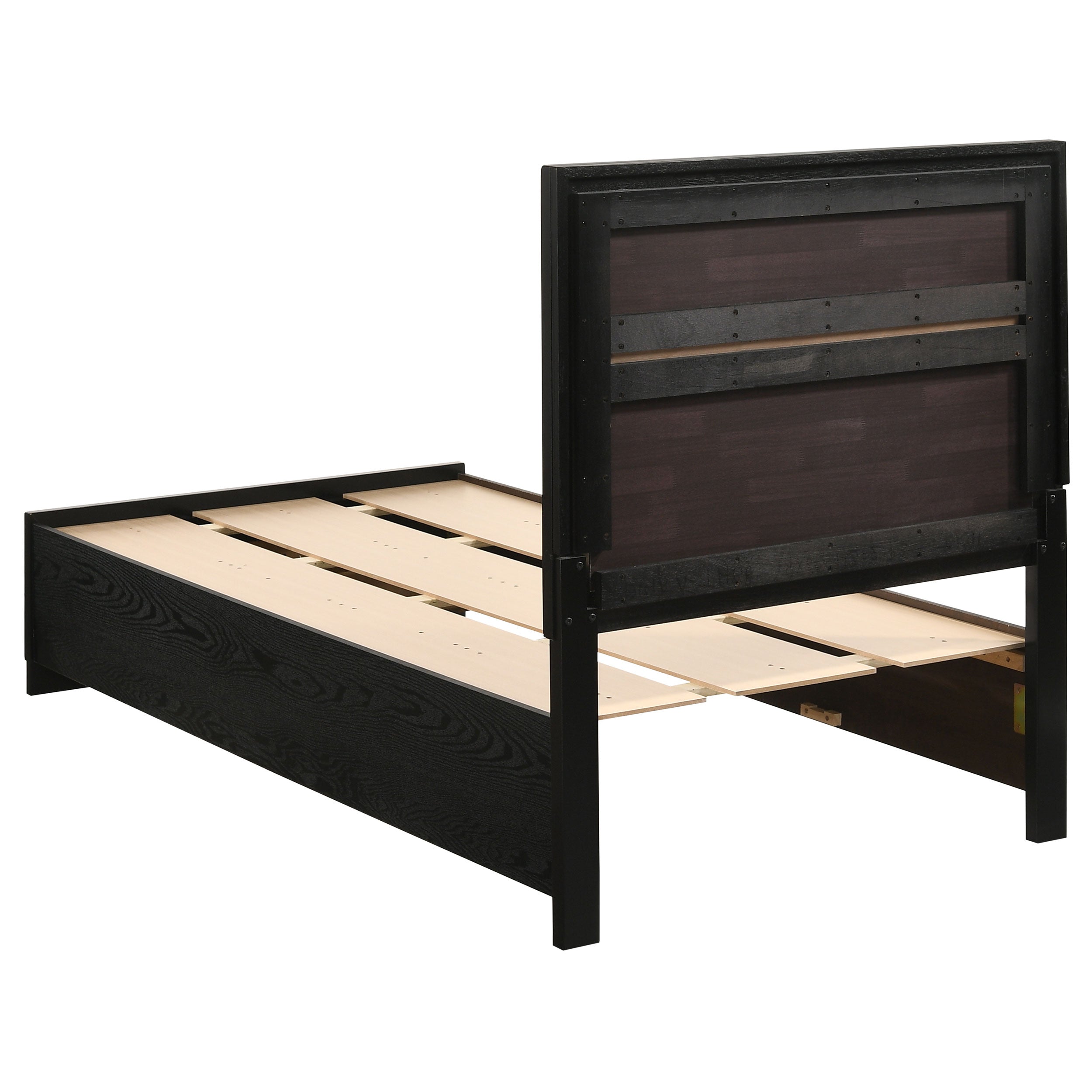 Miranda 51-inch Wood Storage Panel Bed Black