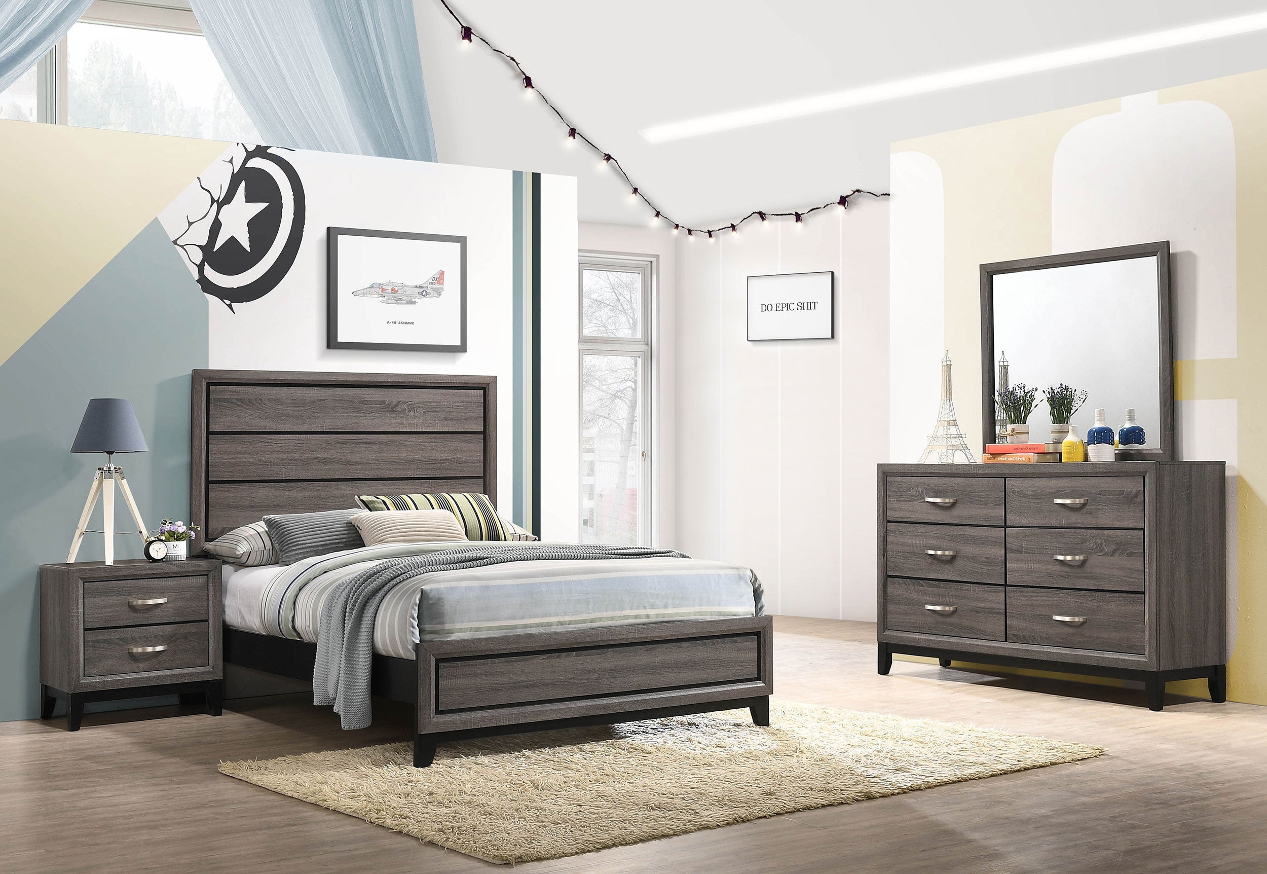 Watson Bedroom Set Grey Oak