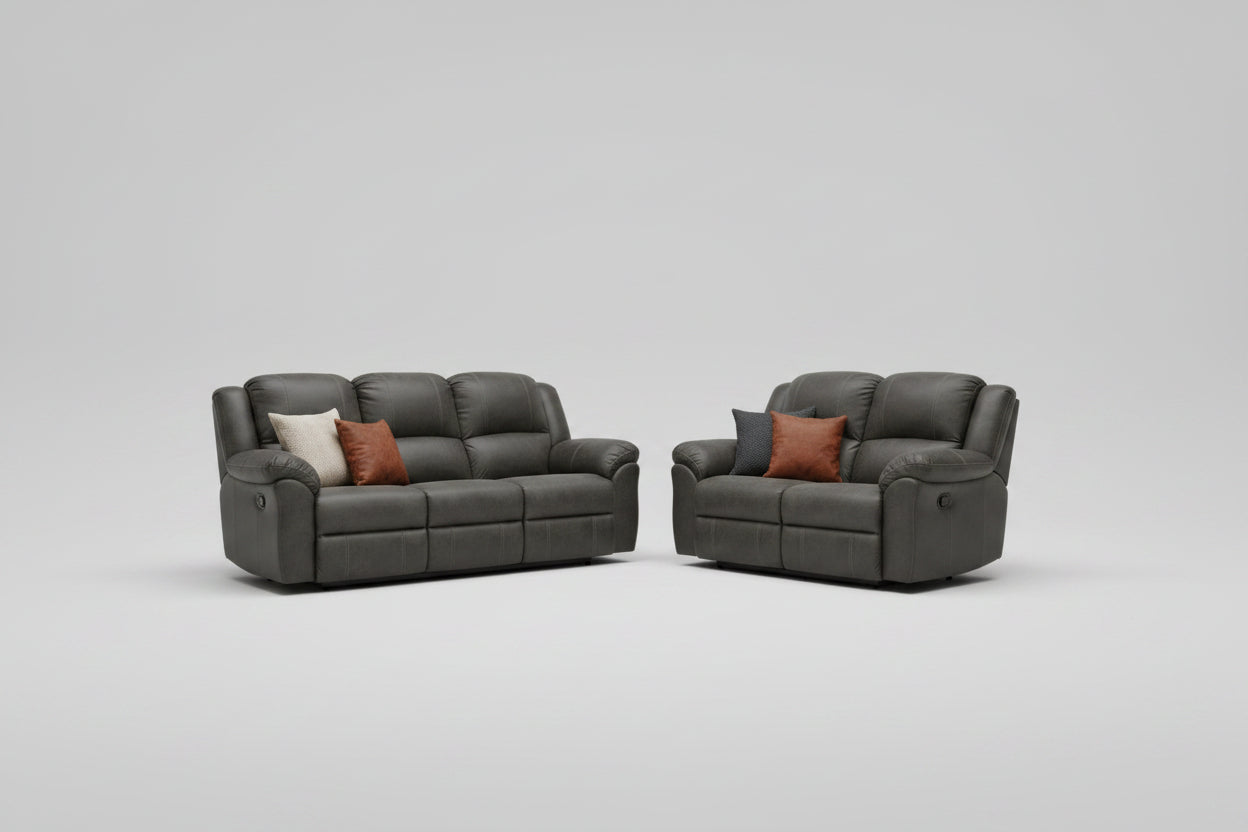 Junction Manual Reclining Sofa and Loveseat Set, Tumbleweed