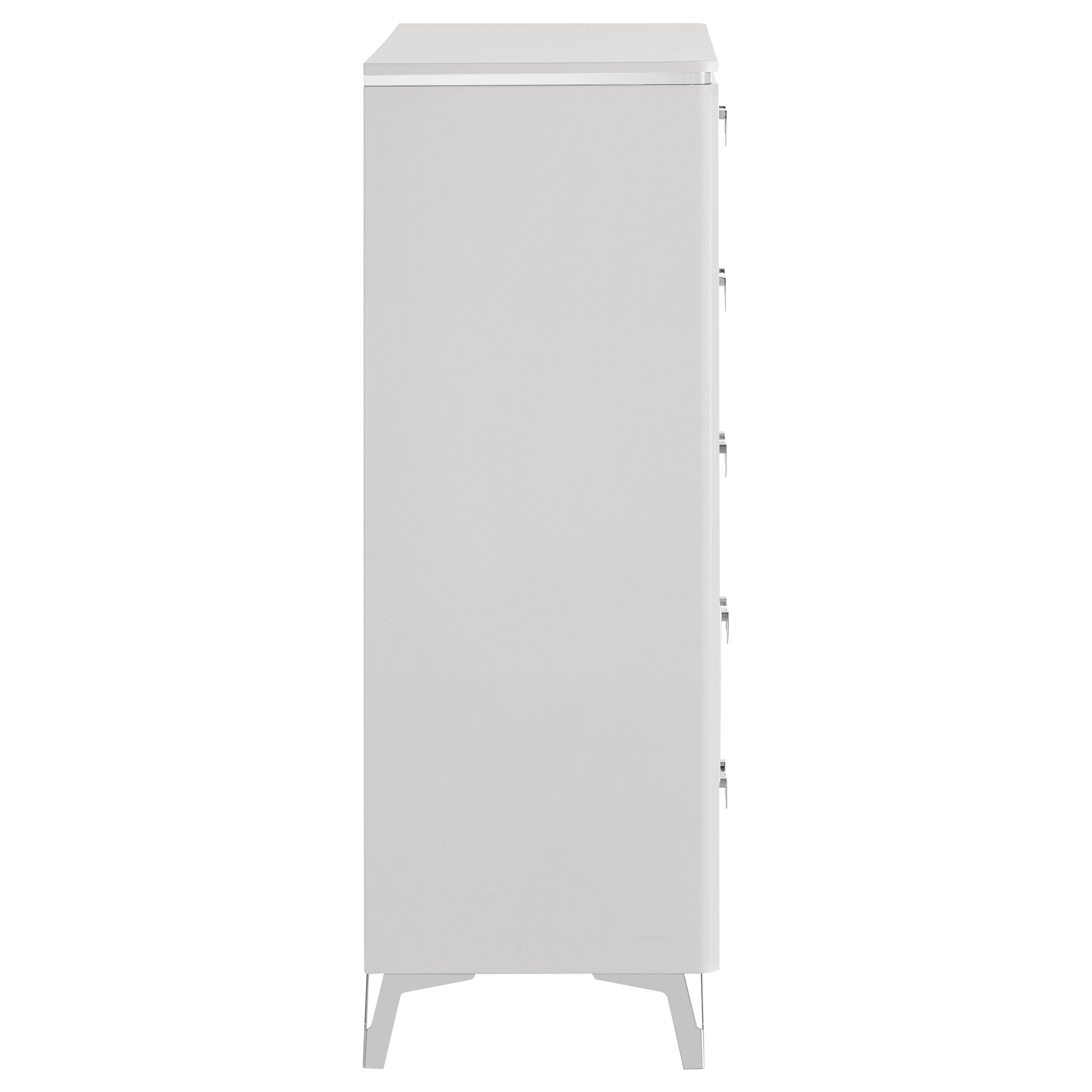 Cassia 5-drawer Bedroom Chest of Drawers White High Gloss