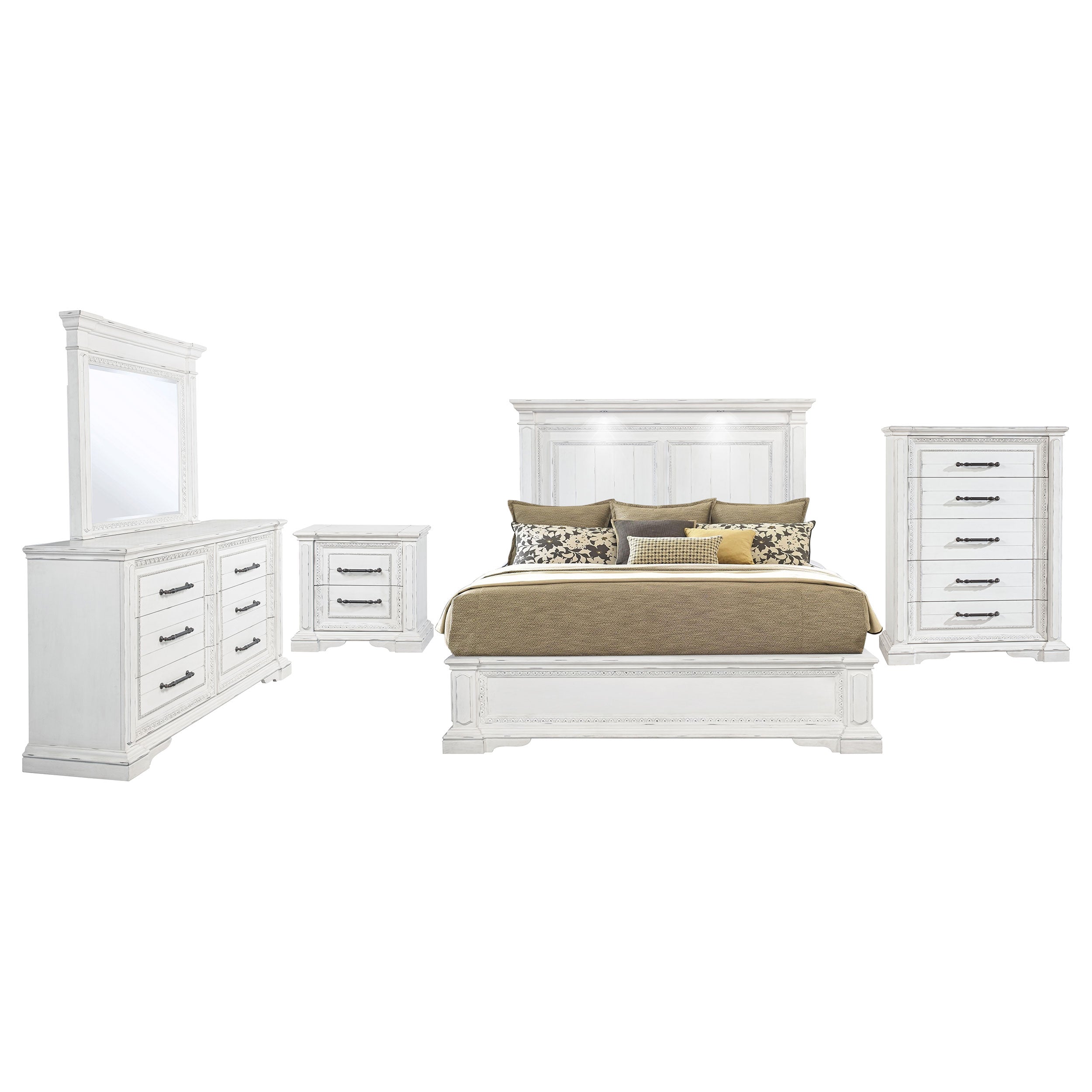McKinney 4-piece Queen Bedroom Set Vintage White
