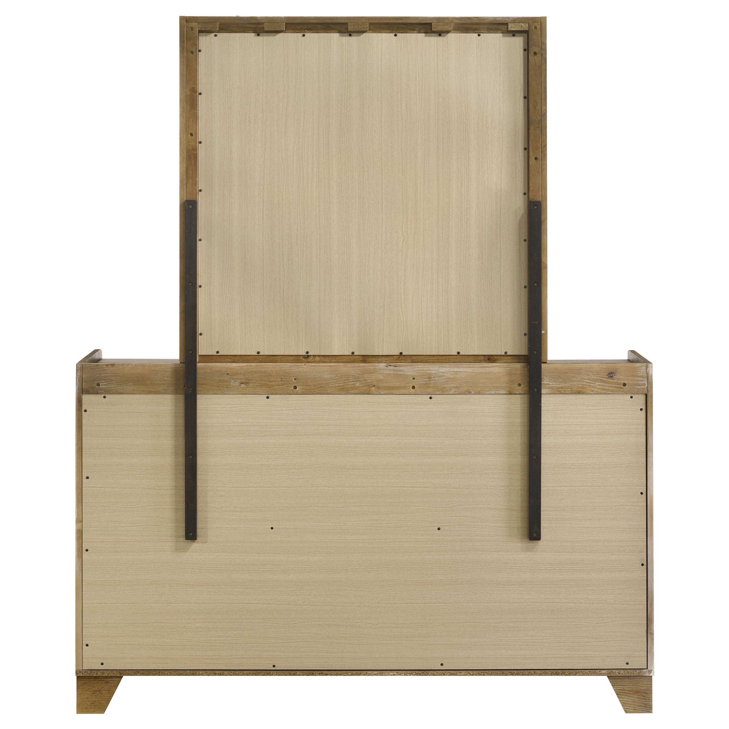 Henderson 6-drawer Bedroom Dresser with Mirror Medium Oak