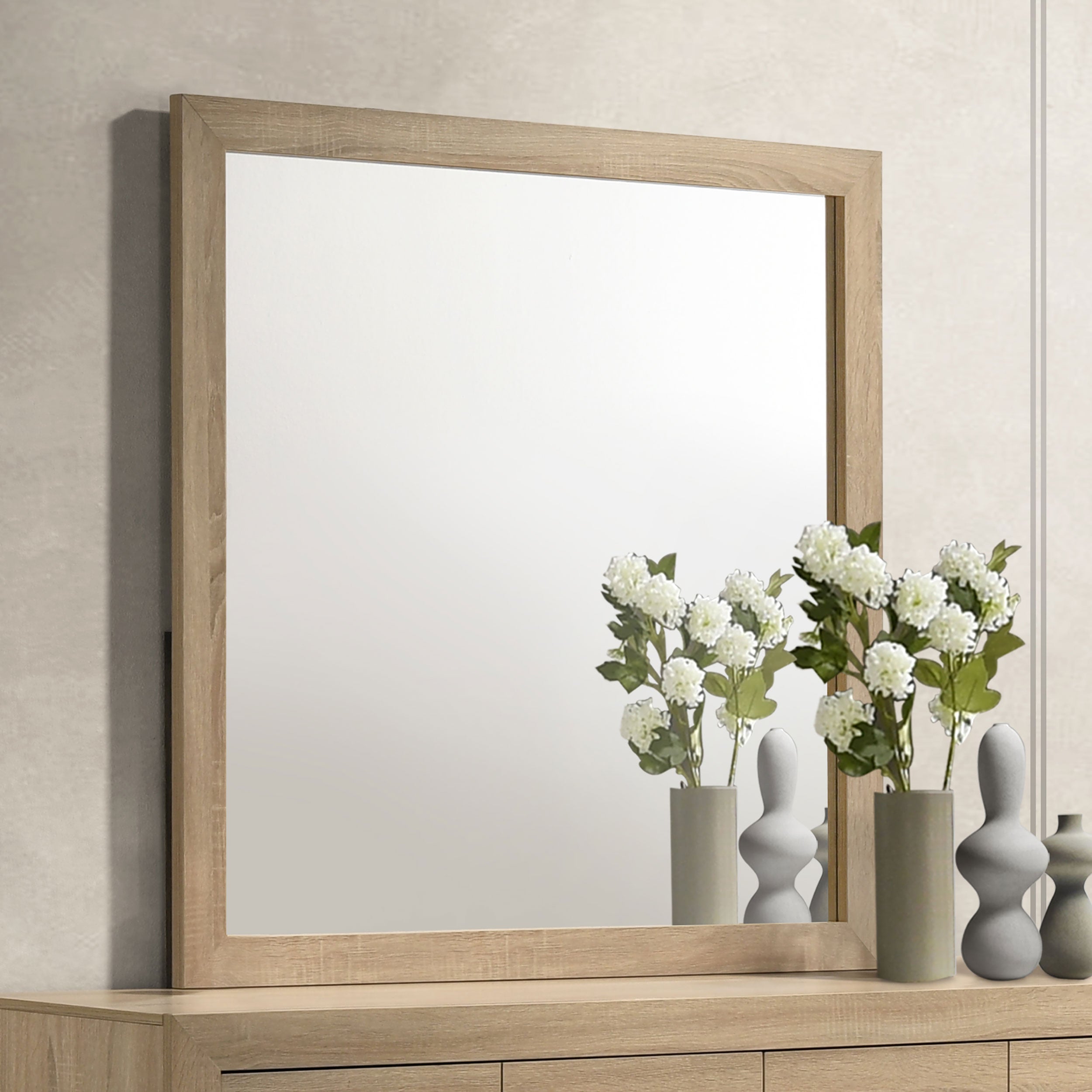 Arielle Dresser Mirror Light Oak