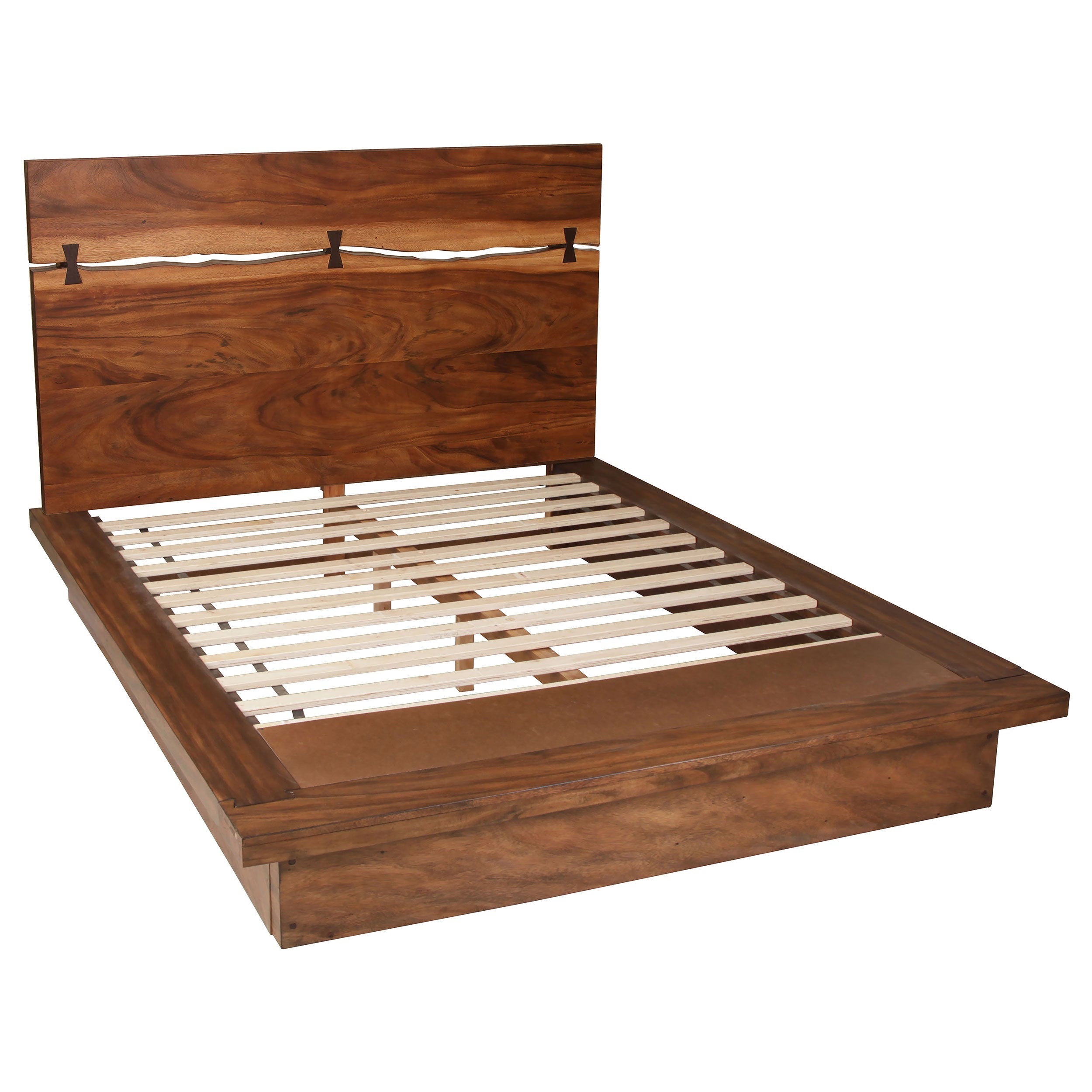 Winslow Wood  Panel Bed Smokey Walnut