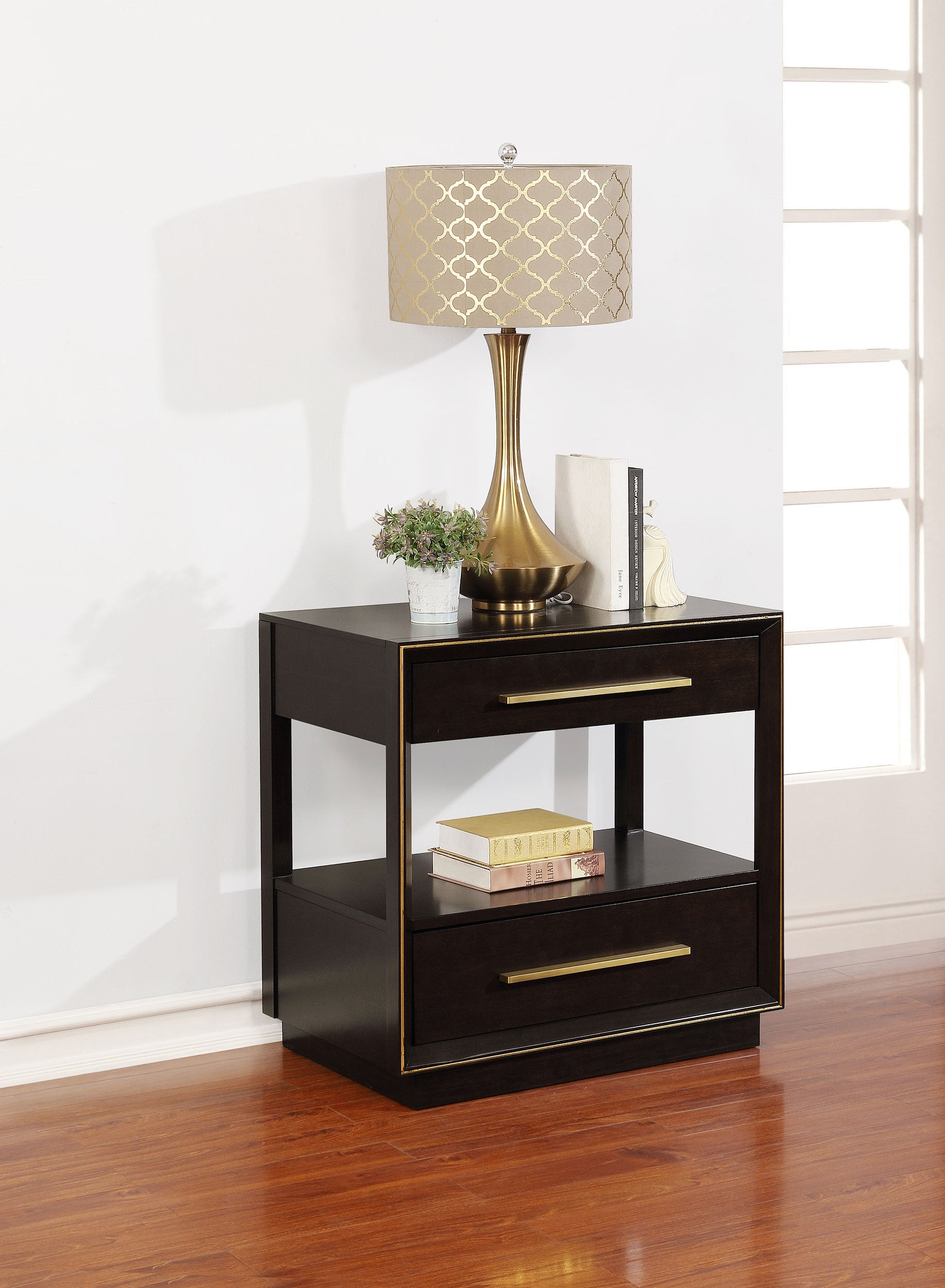 Durango 2-drawer Nightstand Bedside Table Taupe Oak