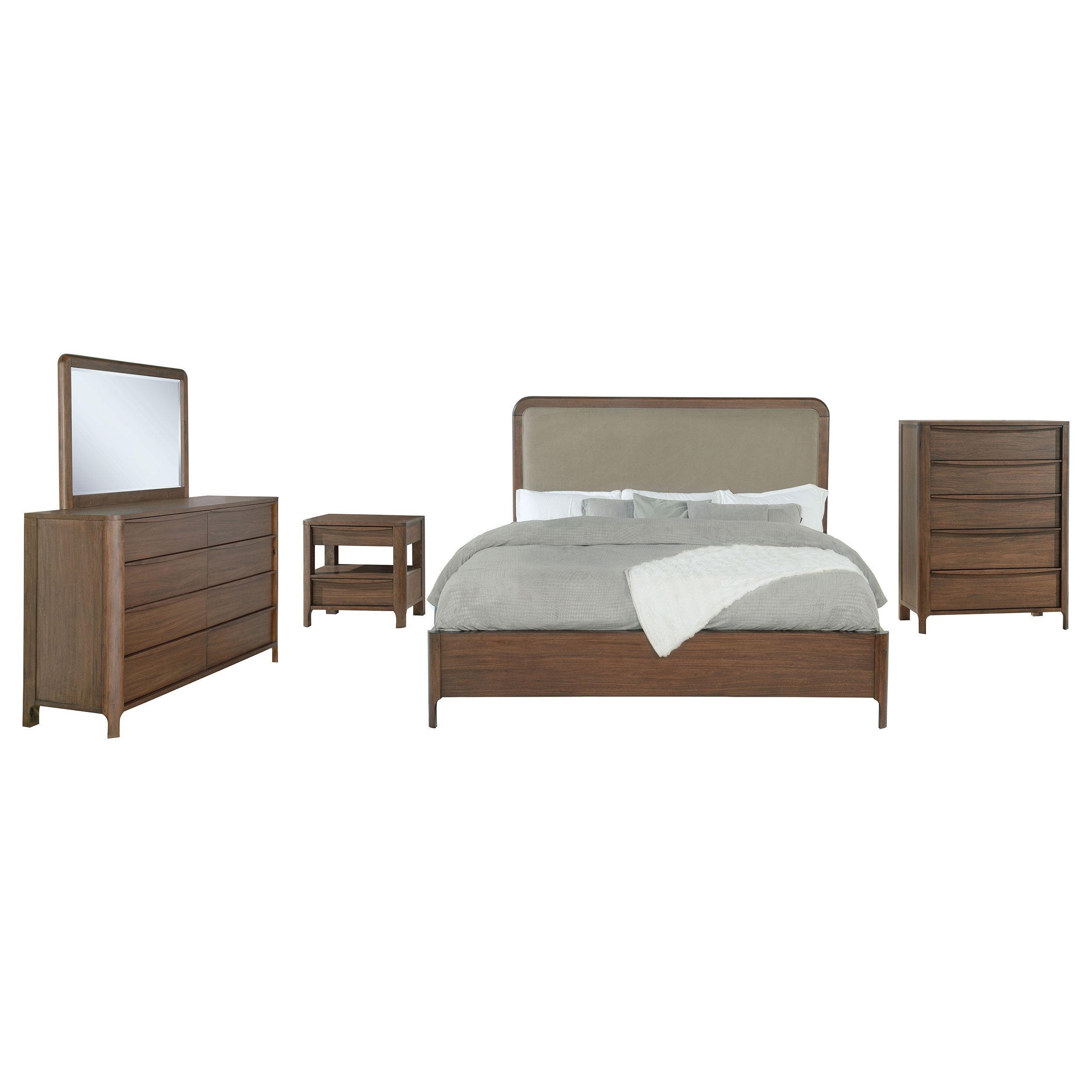 Maderia Bedroom Set Walnut