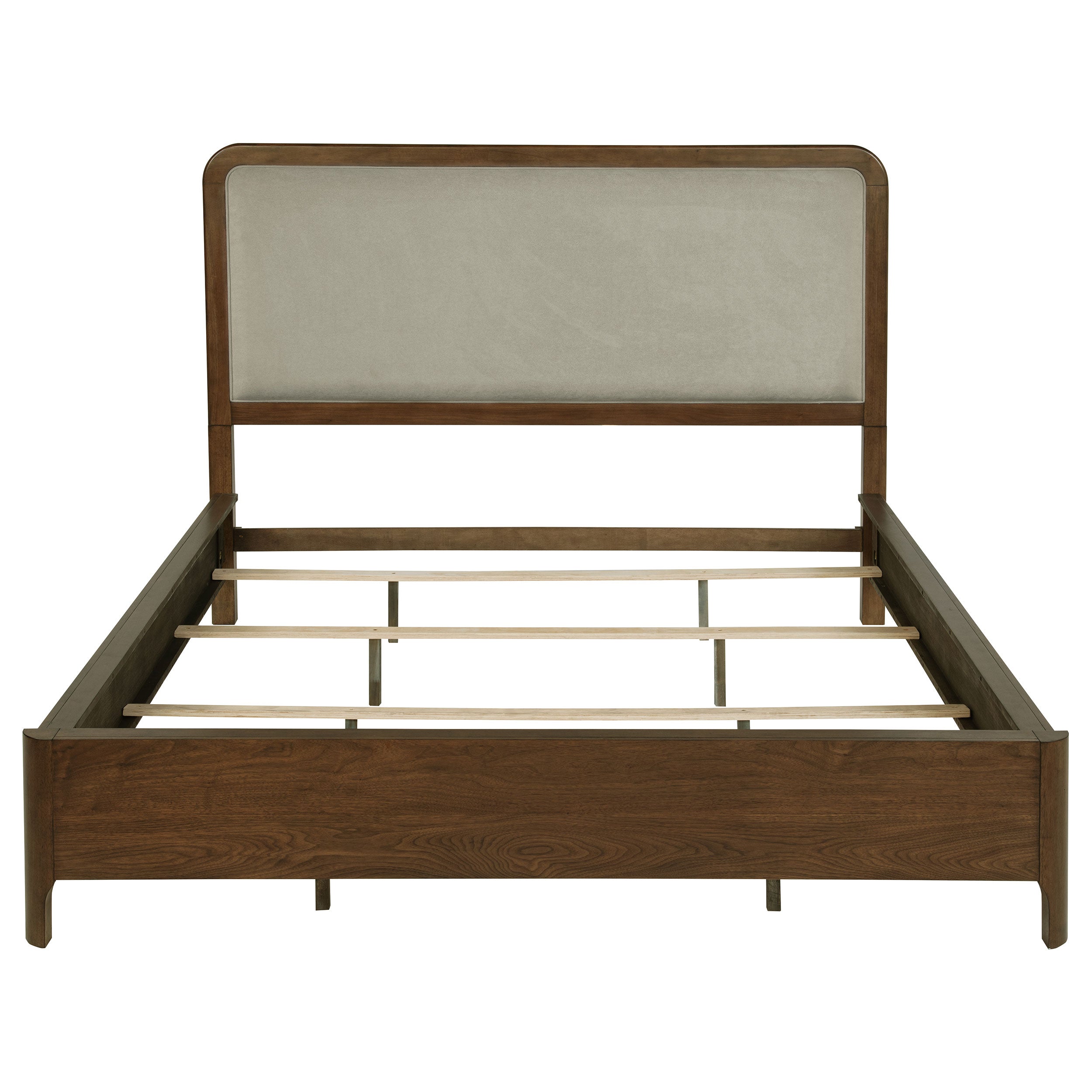 Maderia 57-inch Upholstered Panel Bed Walnut