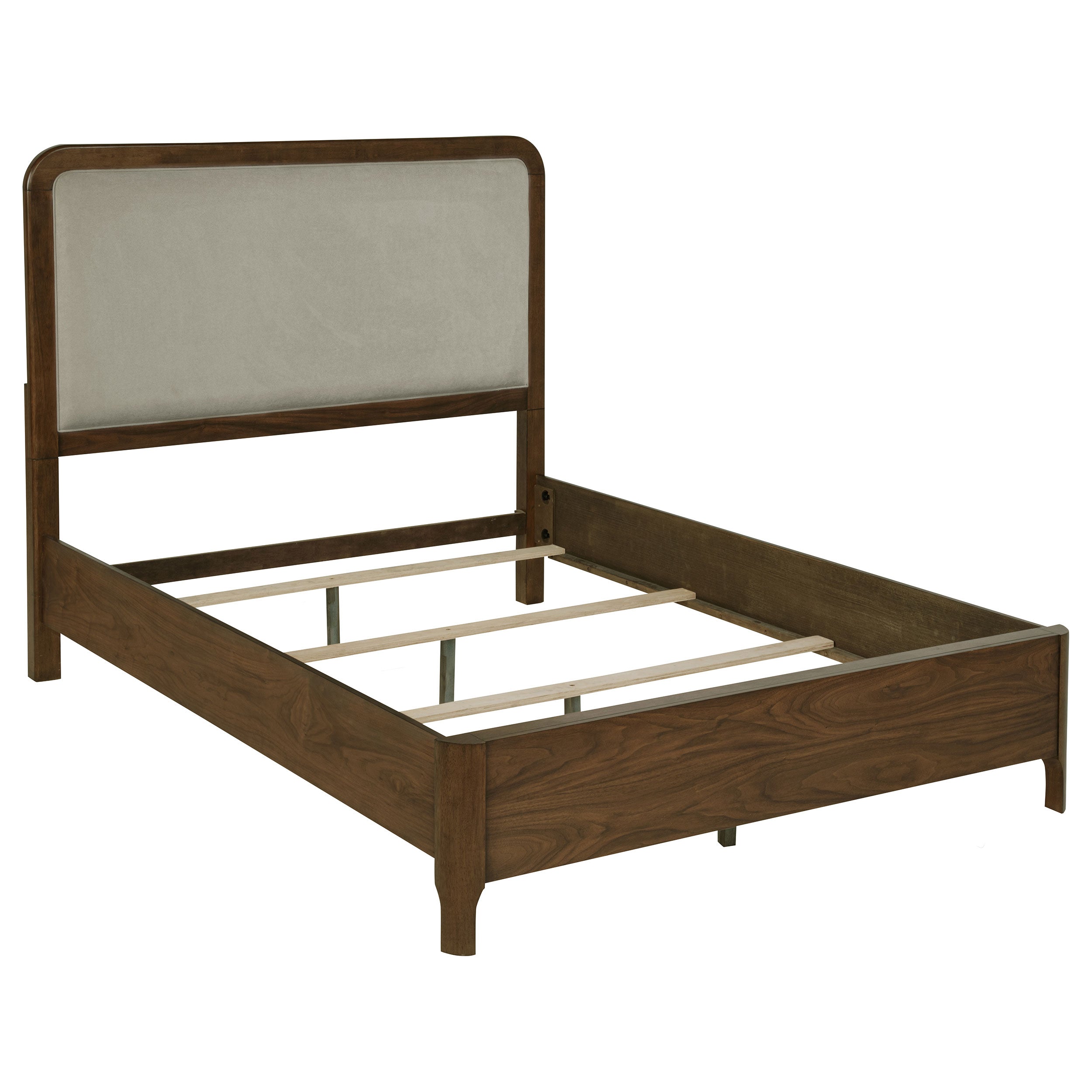 Maderia 57-inch Upholstered Panel Bed Walnut