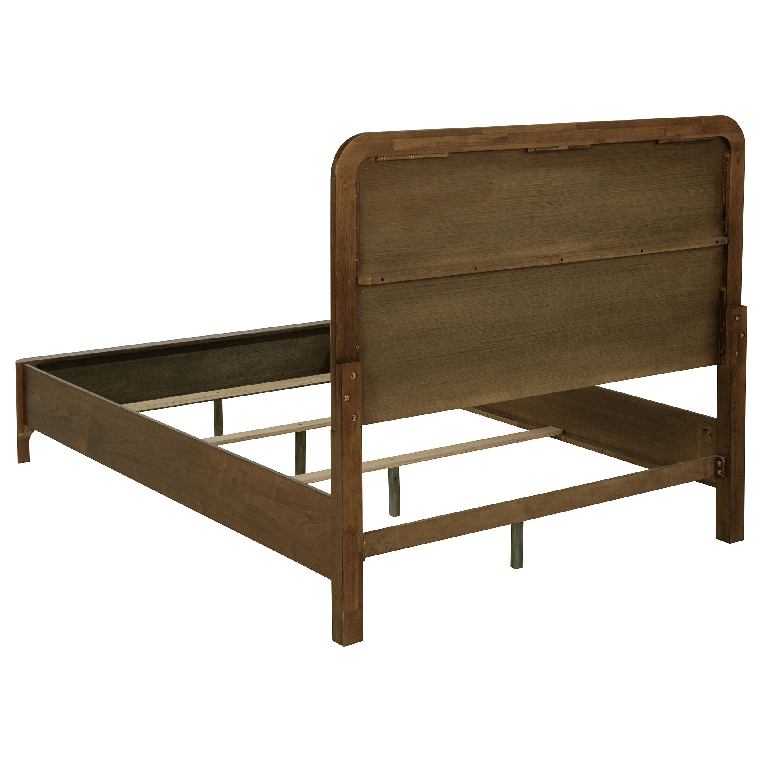 Maderia 57-inch Upholstered Panel Bed Walnut
