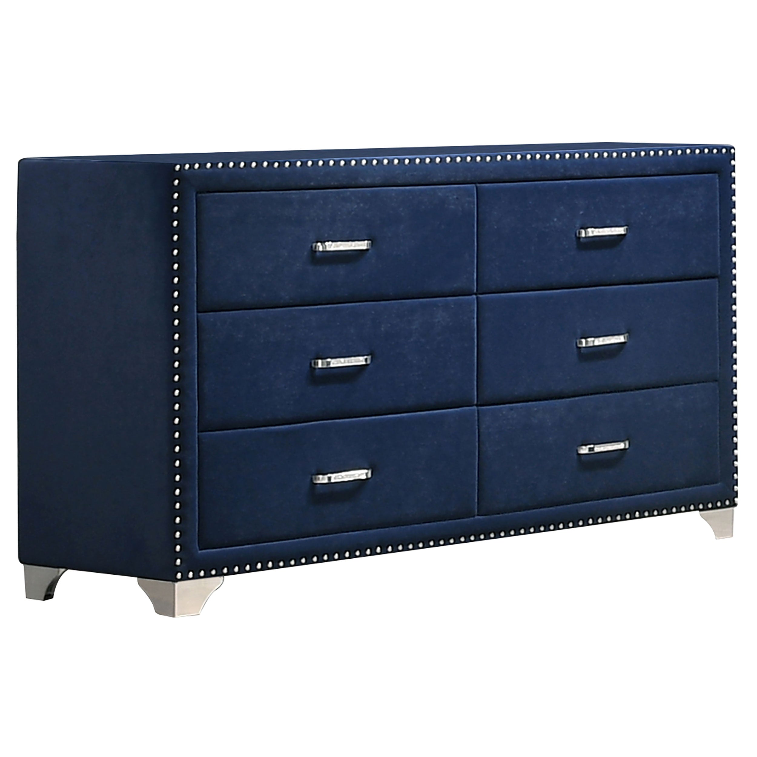 Melody 6-drawer Upholstered Dresser Grey