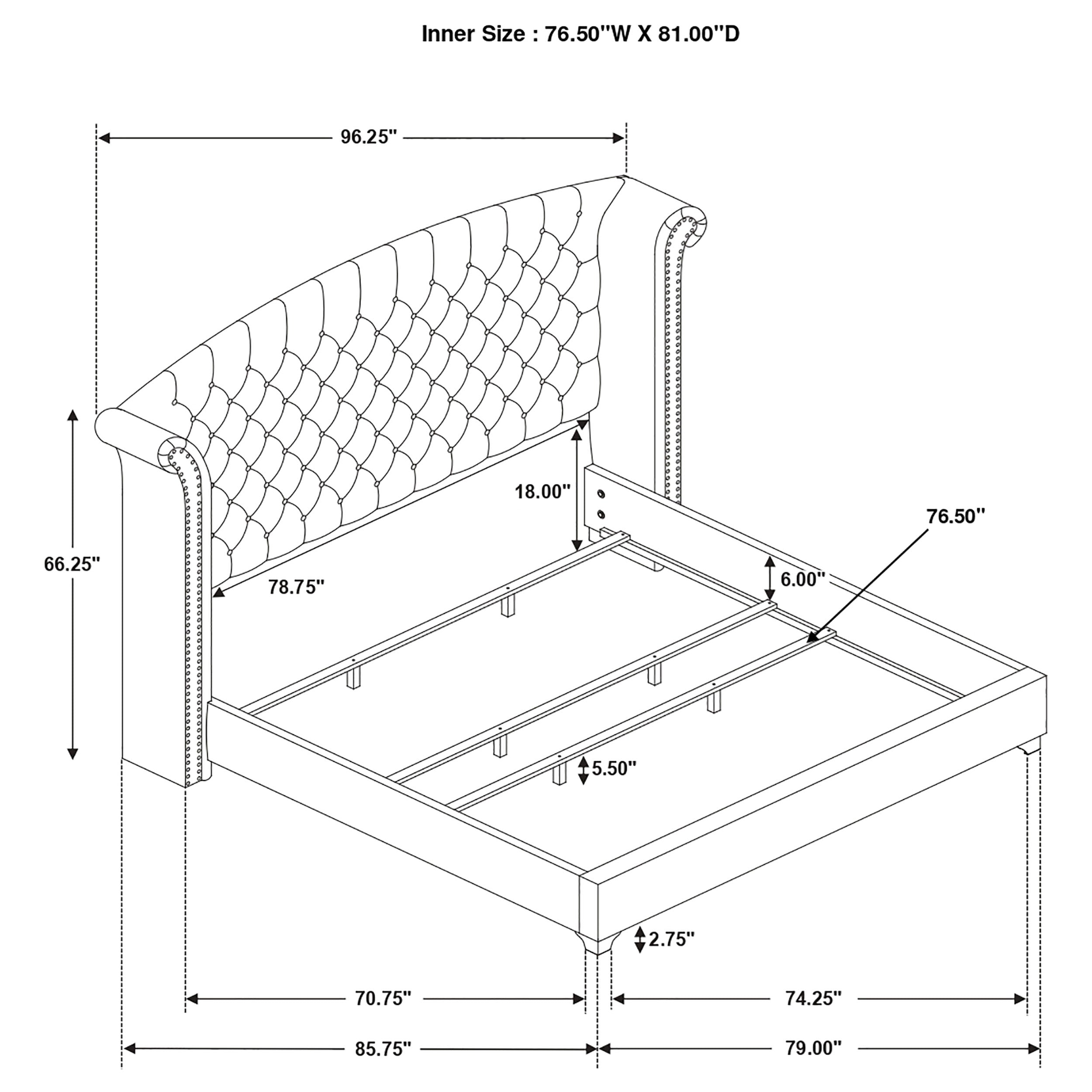 Melody Upholstered Wingback Bed Grey
