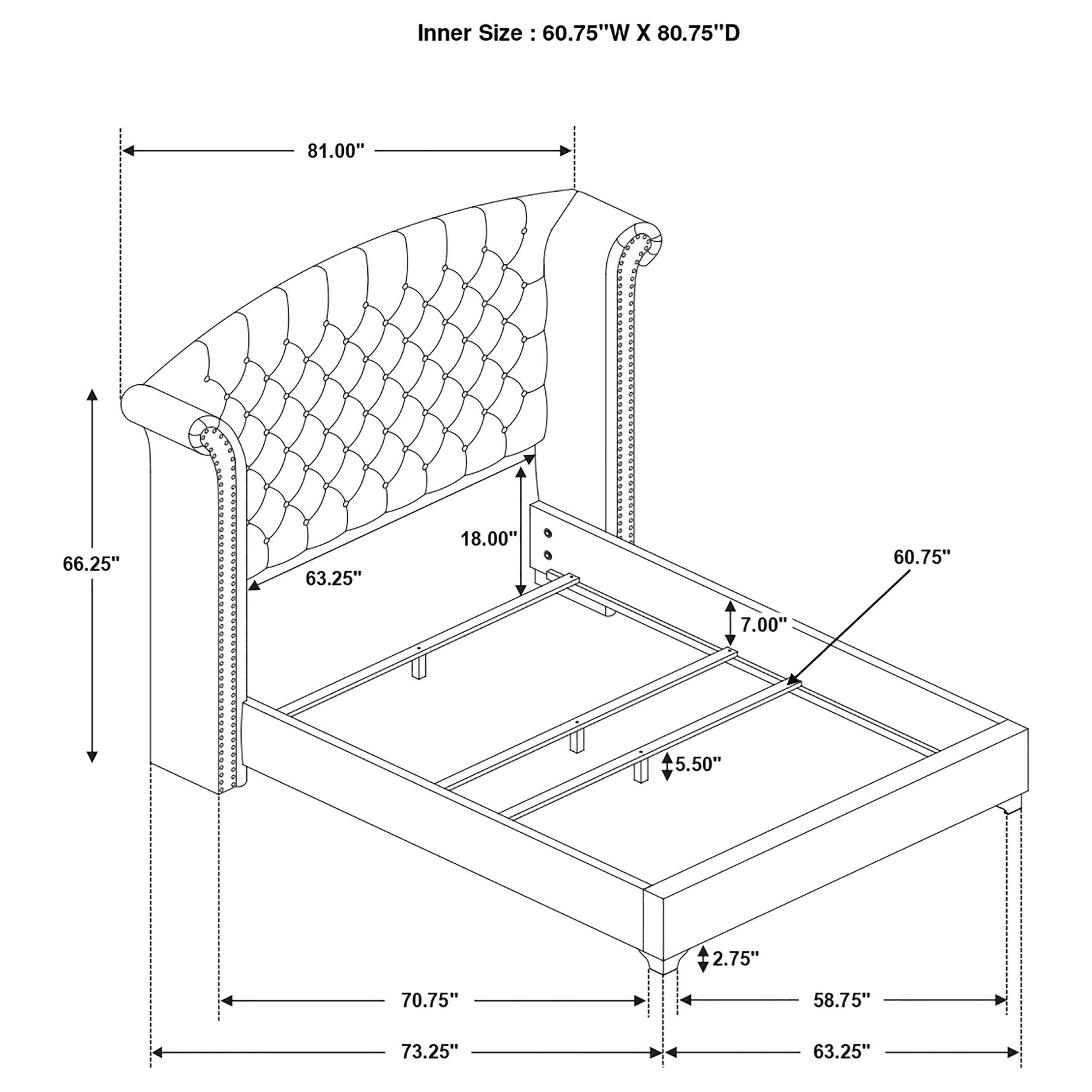 Melody Upholstered Wingback Bed Grey