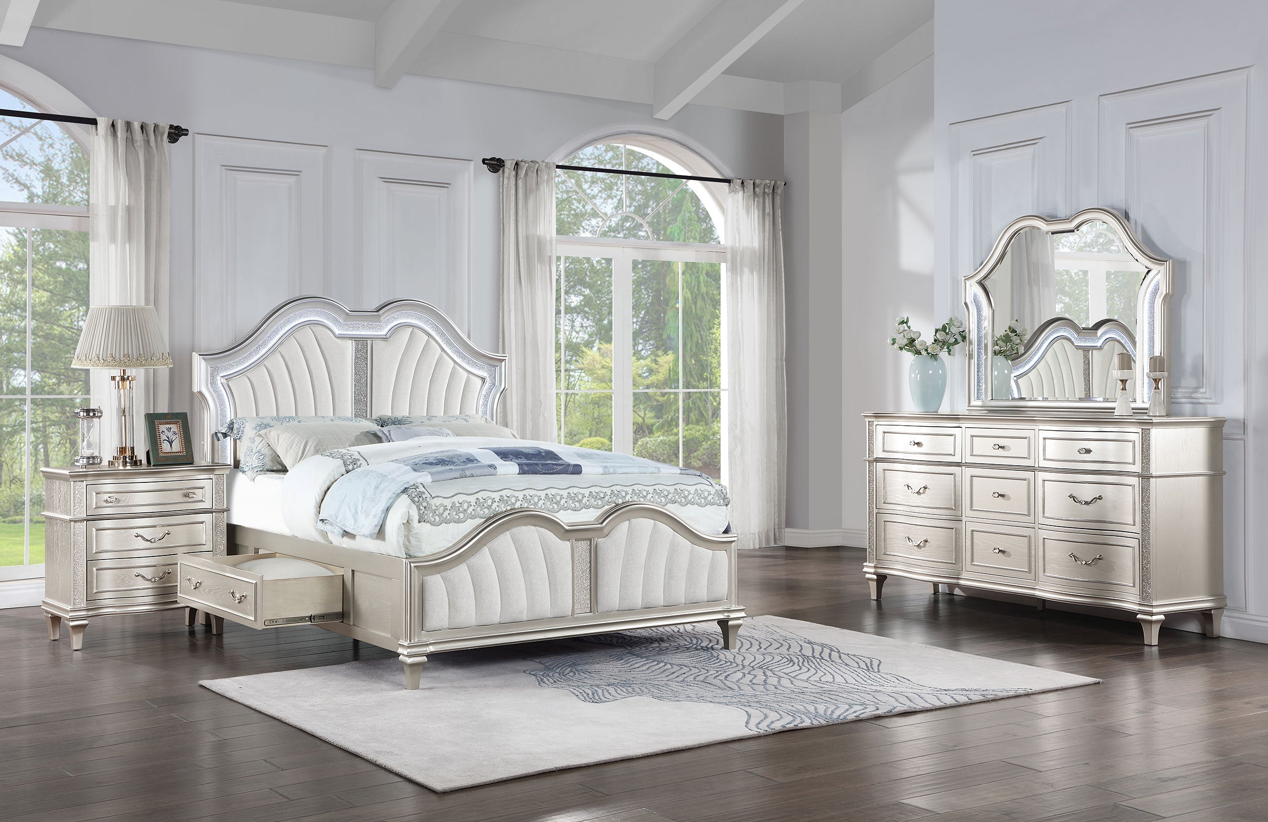 Evangeline Bedroom Set Silver Oak