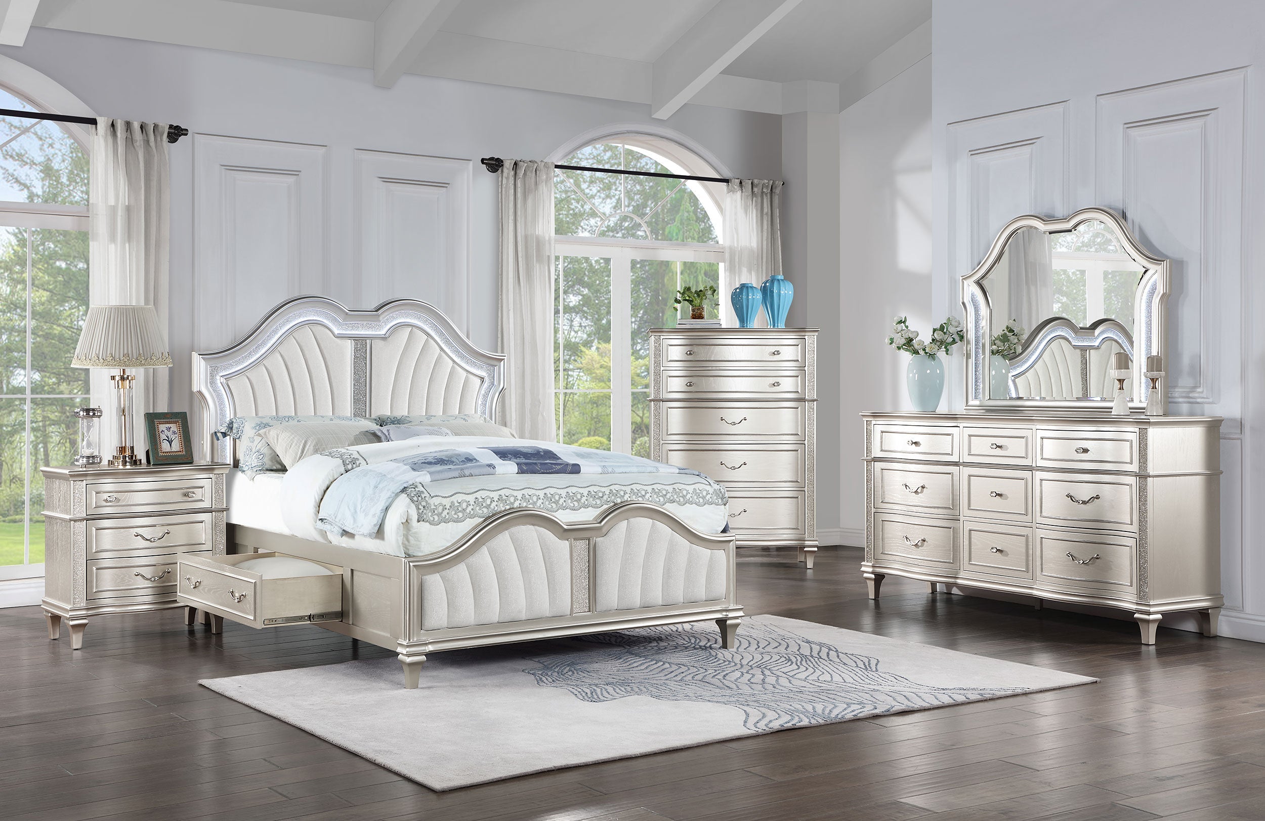 Evangeline Bedroom Set Silver Oak