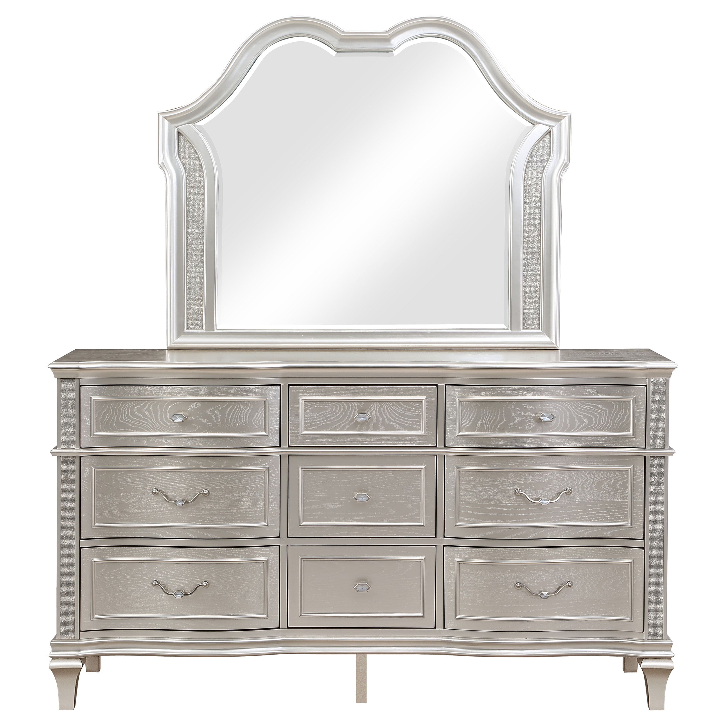 Evangeline 9-drawer Dresser Silver Oak