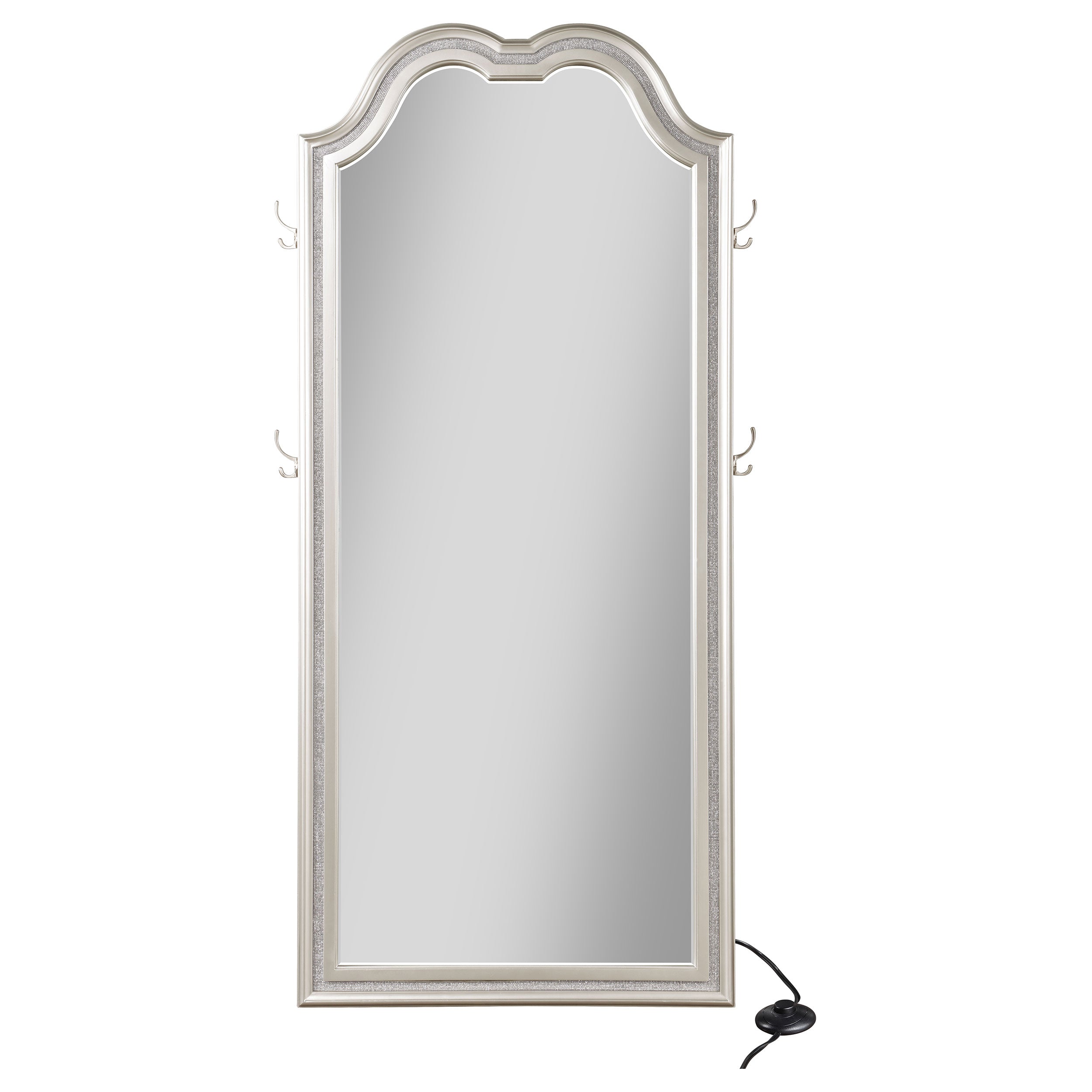 Evangeline  Length LED Light Floor Mirror Silver Oak