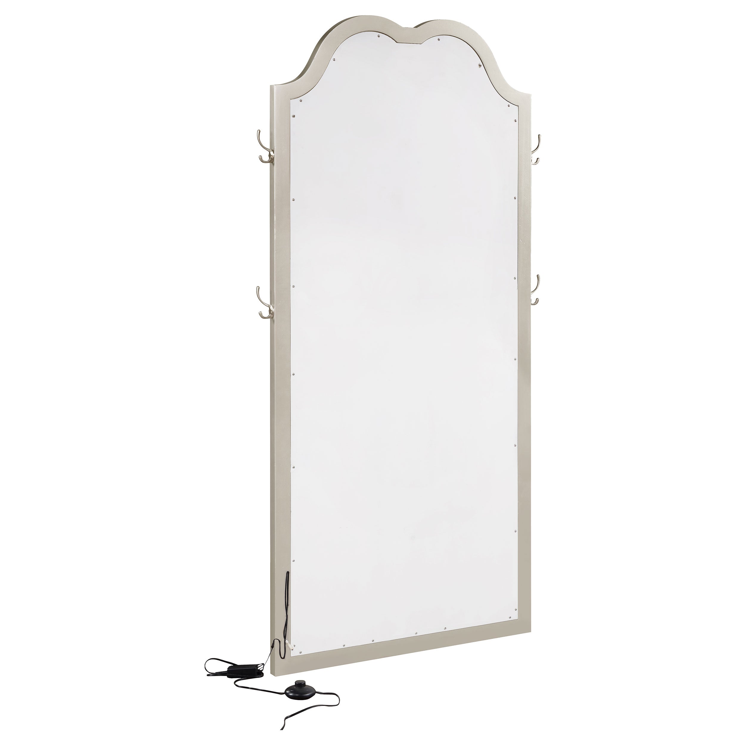Evangeline  Length LED Light Floor Mirror Silver Oak