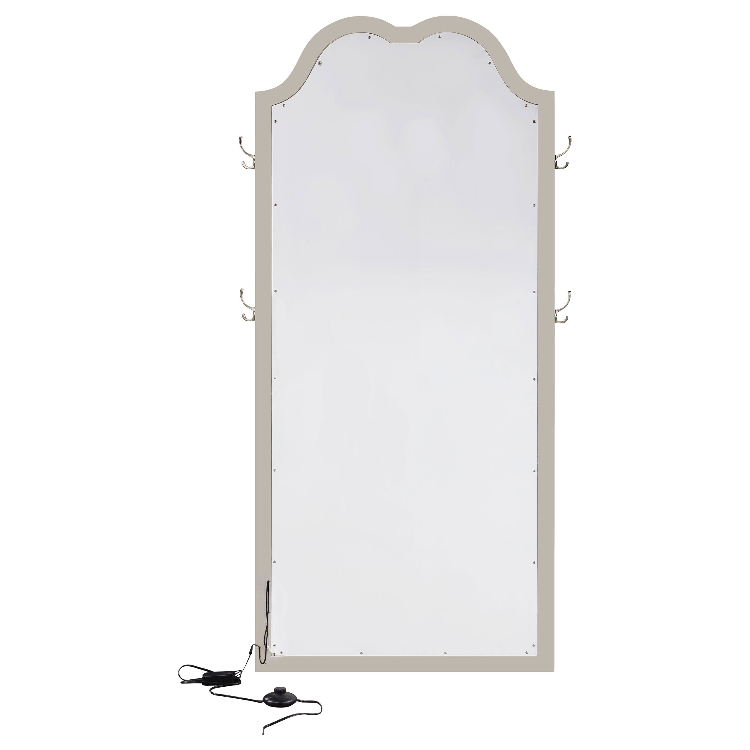 Evangeline  Length LED Light Floor Mirror Silver Oak