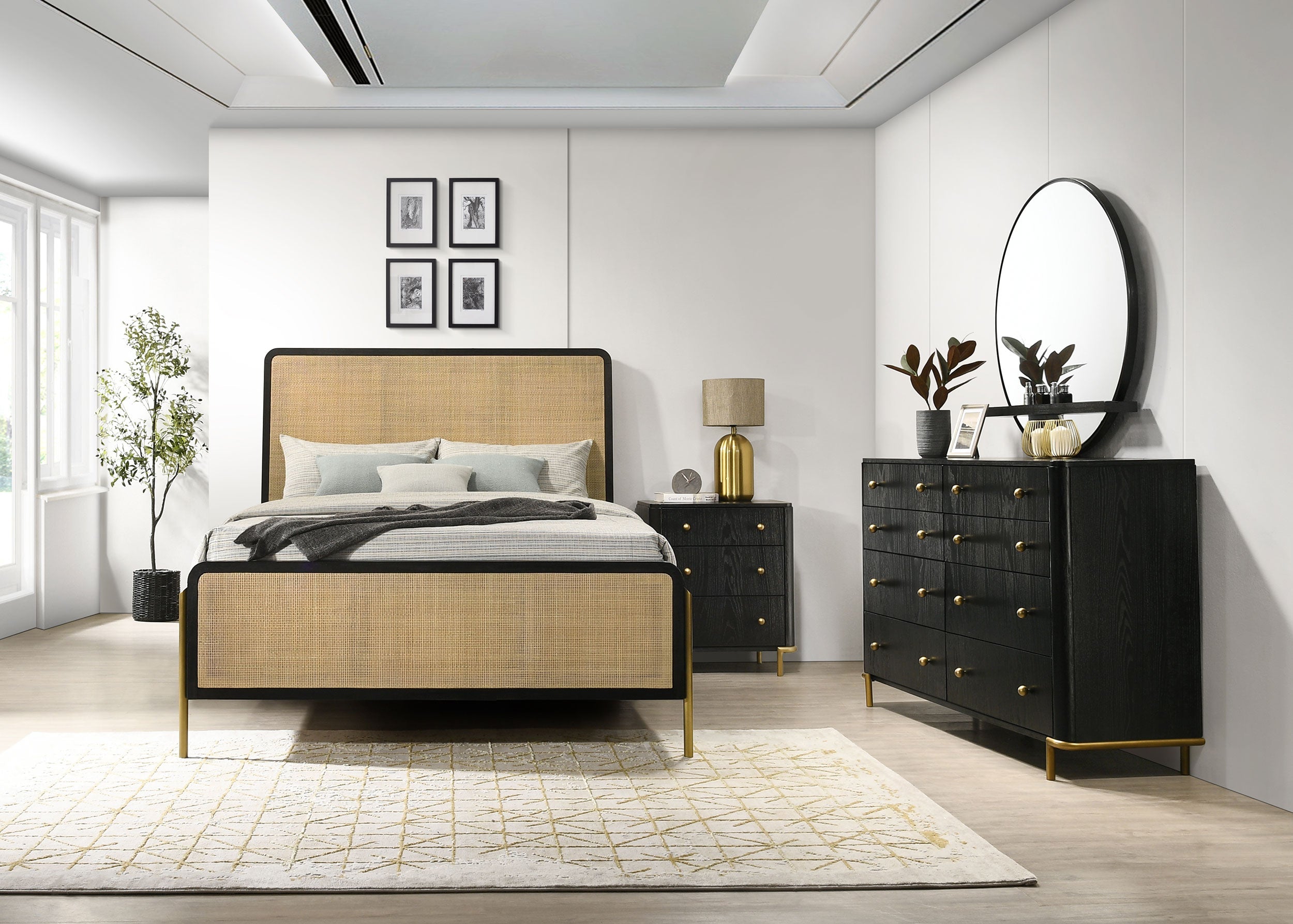 Arini  Bedroom Set Black and Natural