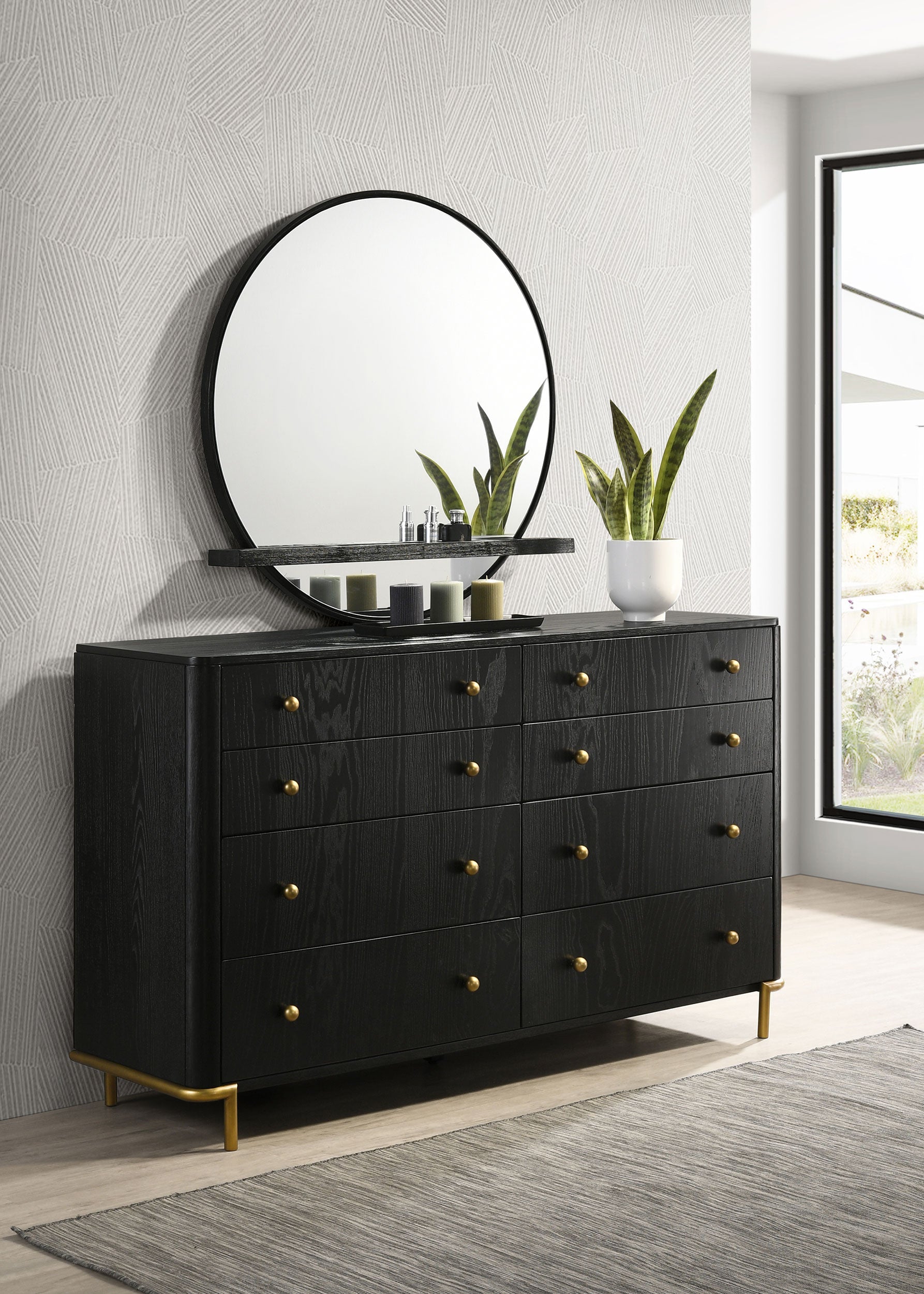 Arini 8-drawer Dresser Black