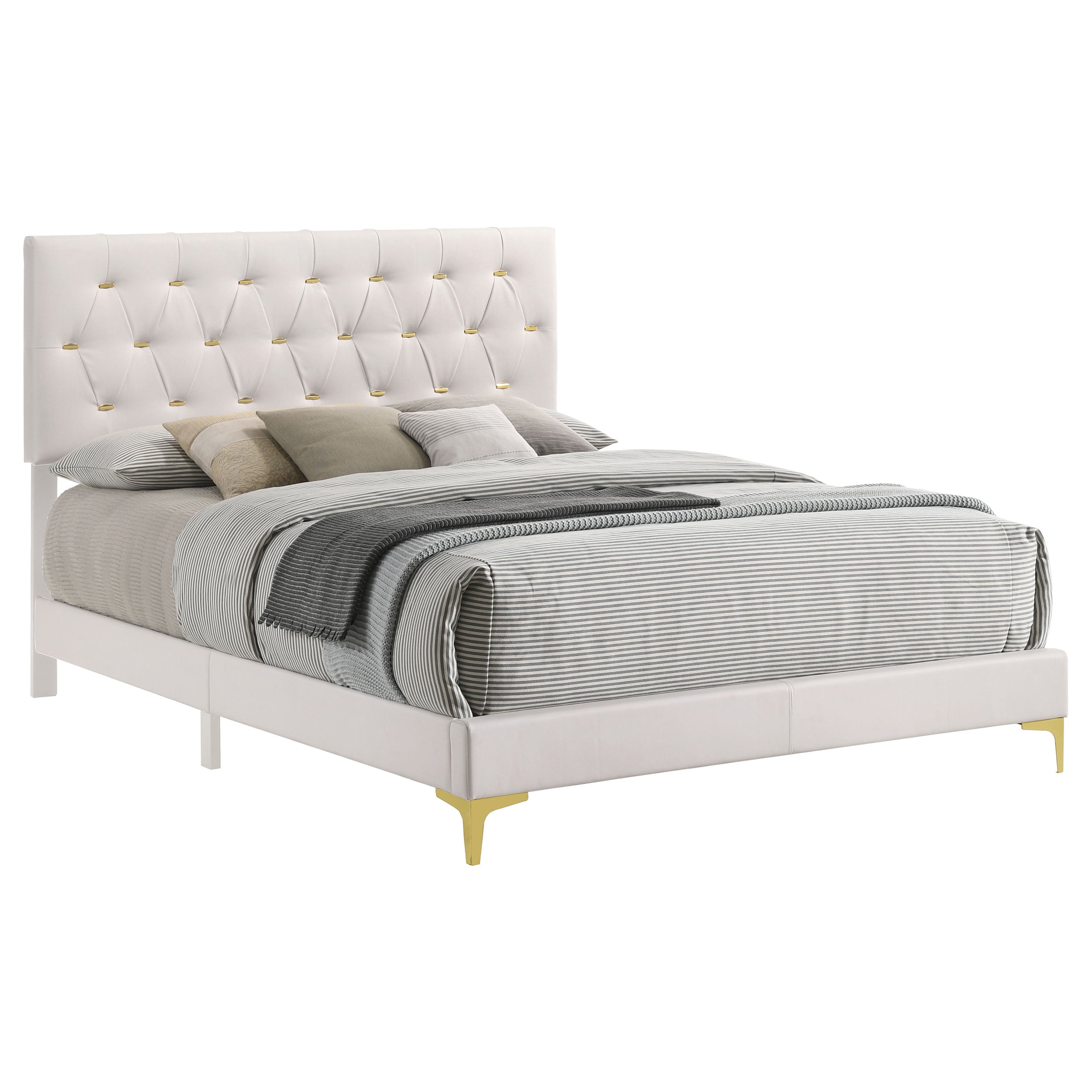 Kendall Upholstered Queen Panel Bed White