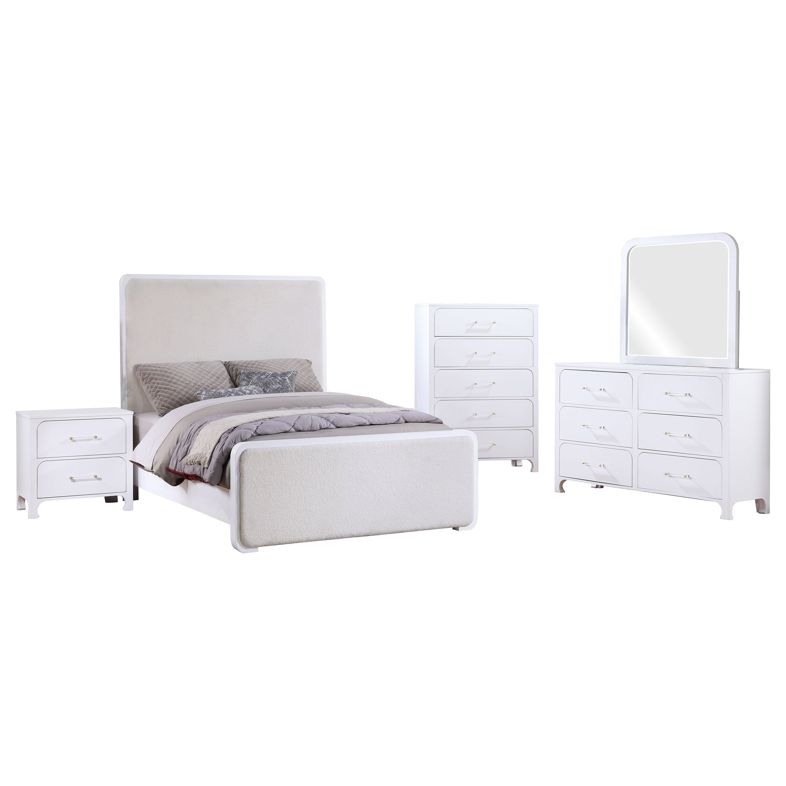 Anastasia  Bedroom Set Pearl White