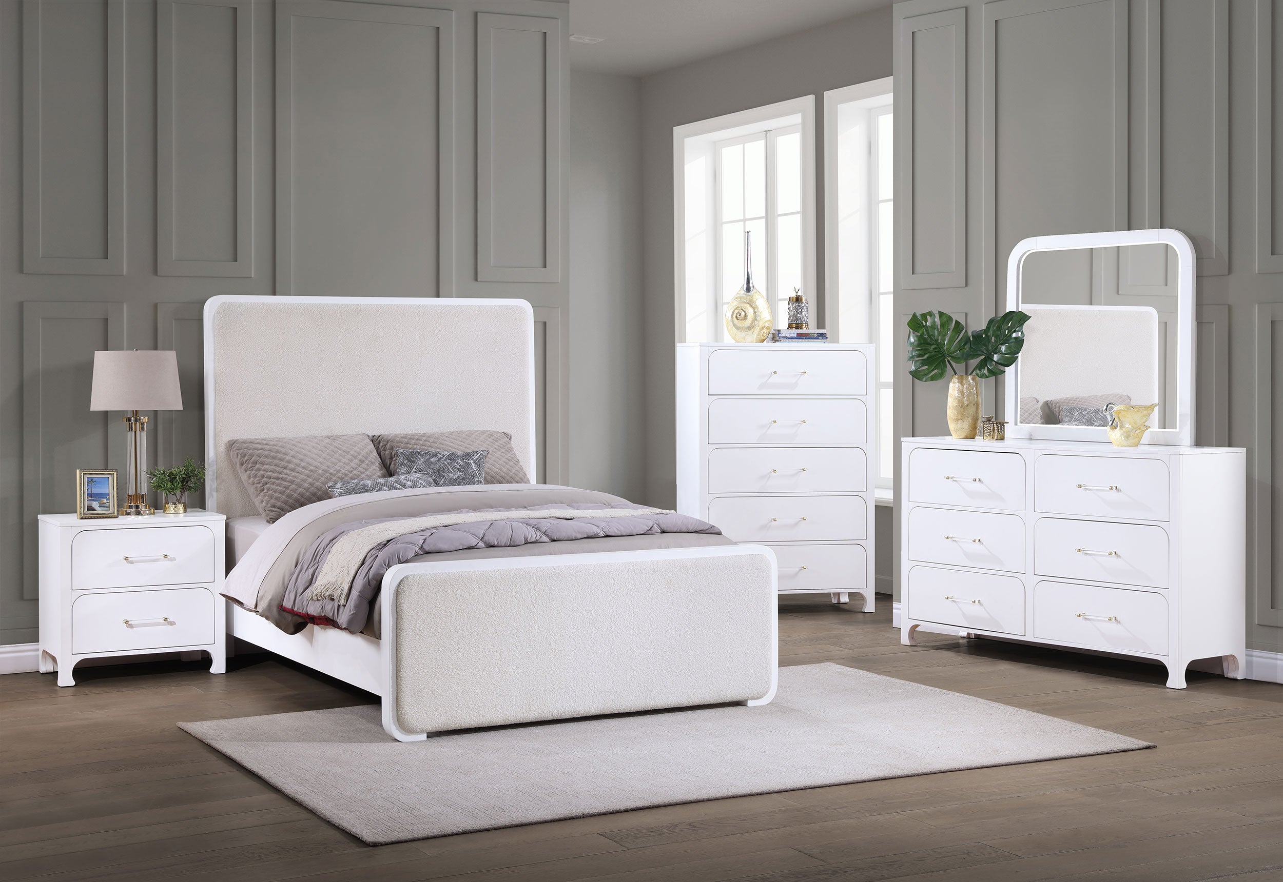 Anastasia  Bedroom Set Pearl White