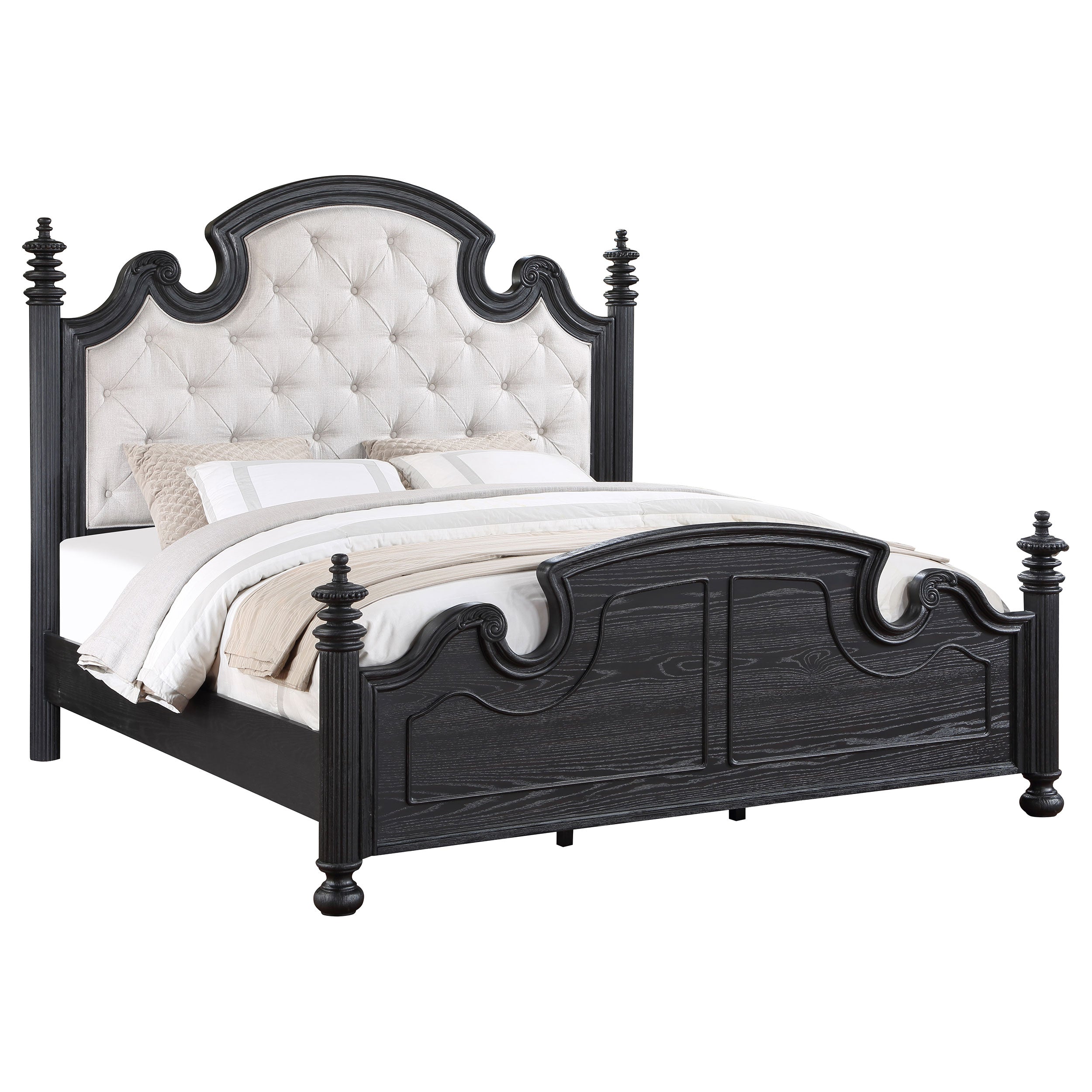 Celina Wood  Poster Bed Black