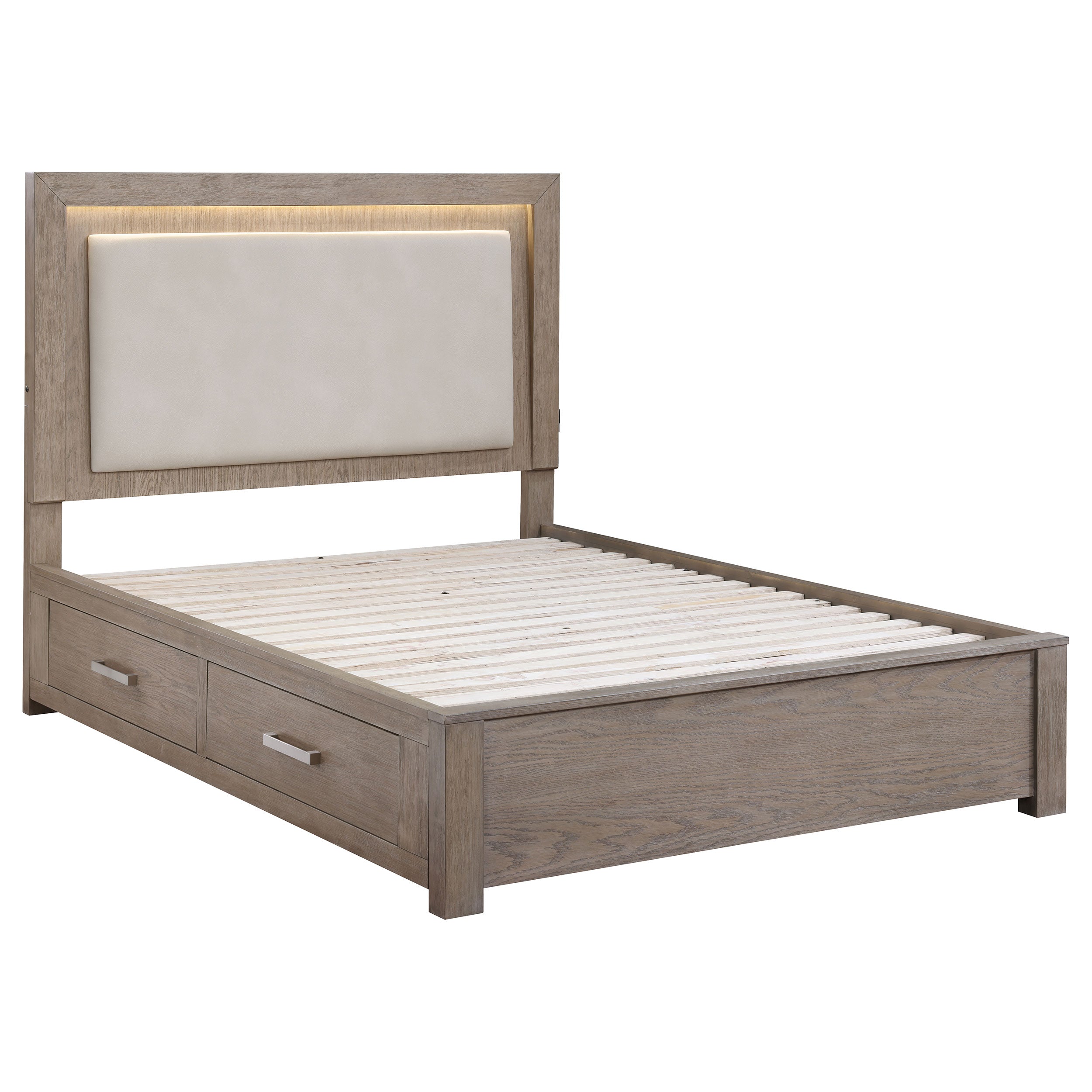 Kenora 56-inch LED Storage Bed Barley Brown