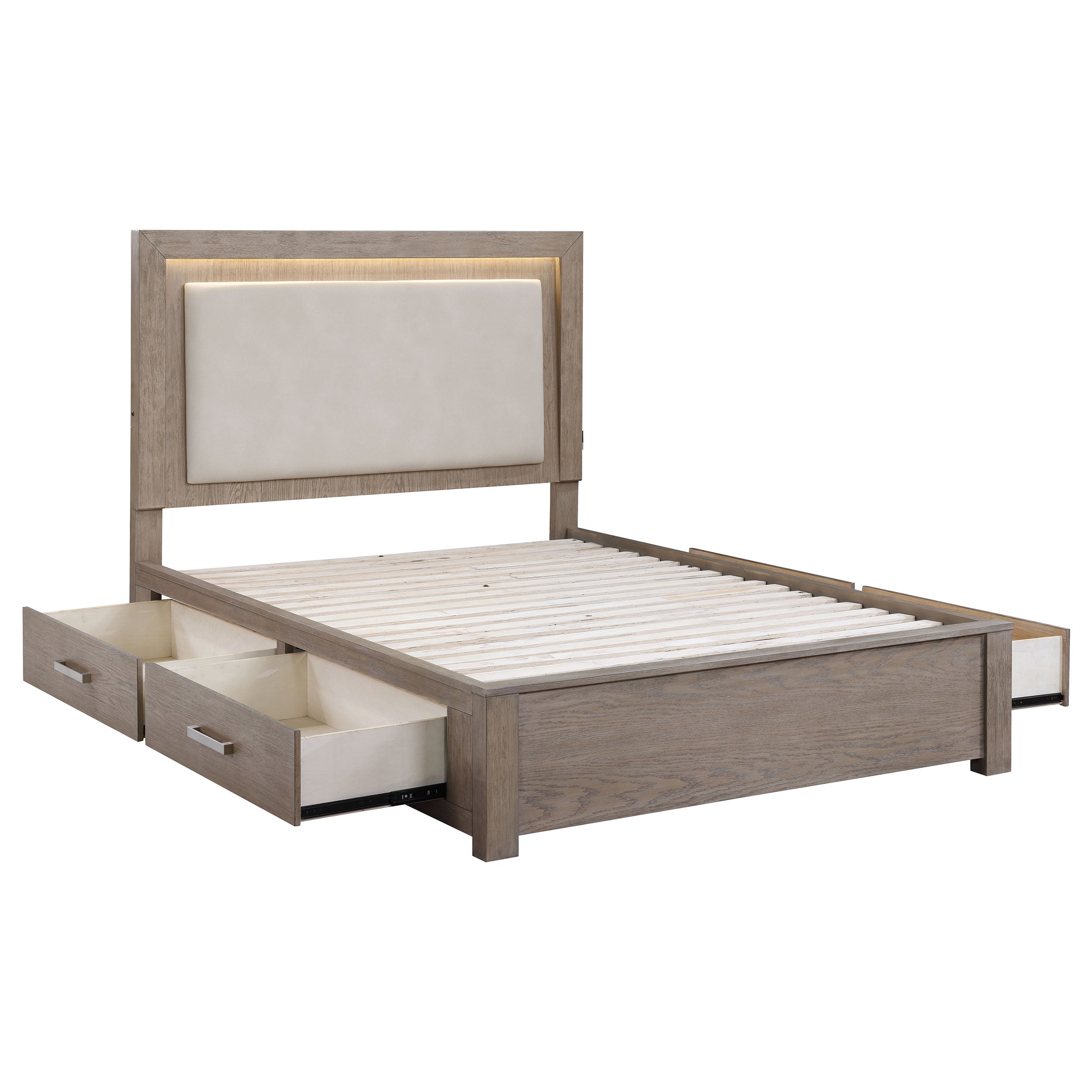 Kenora 56-inch LED Storage Bed Barley Brown