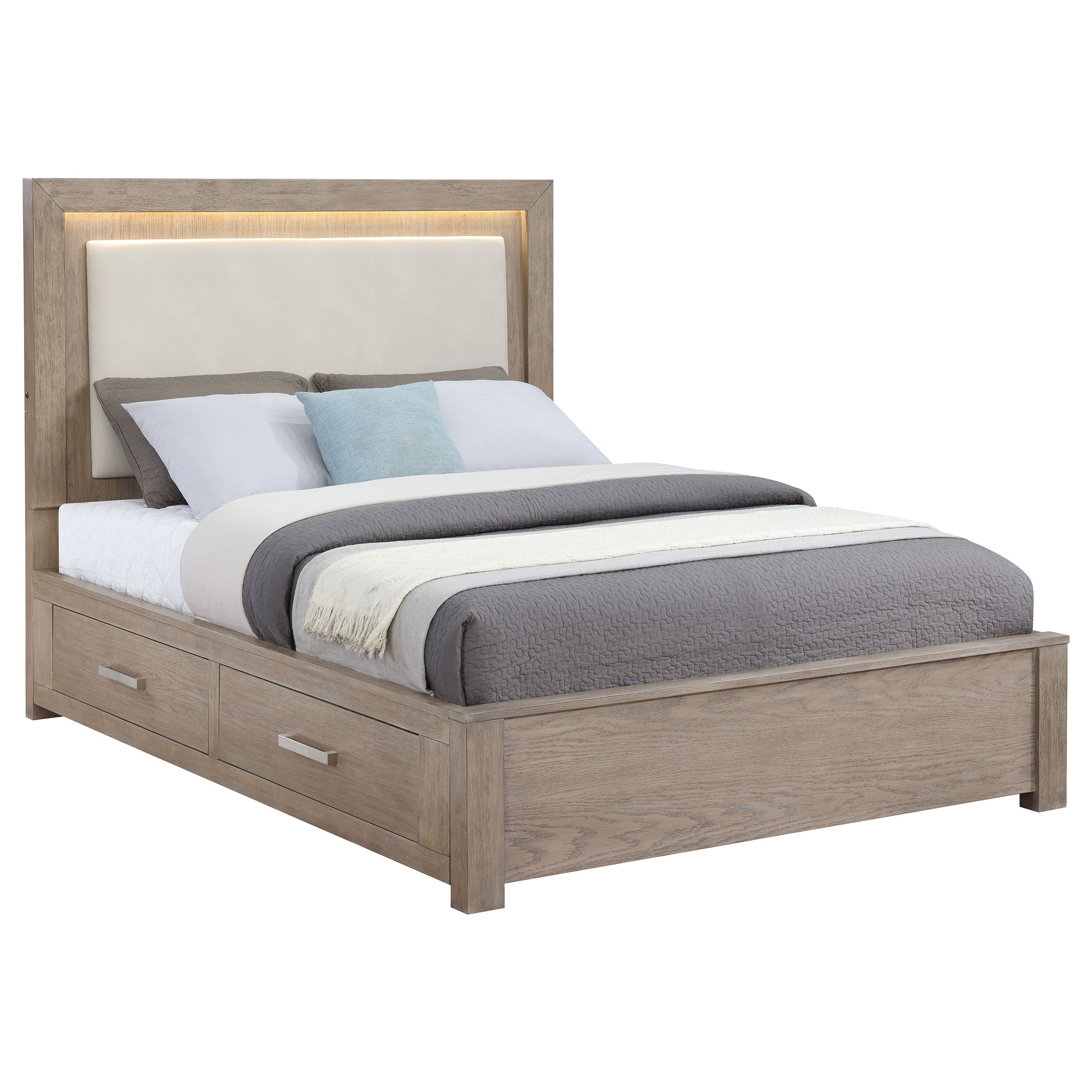 Kenora 56-inch LED Storage Bed Barley Brown