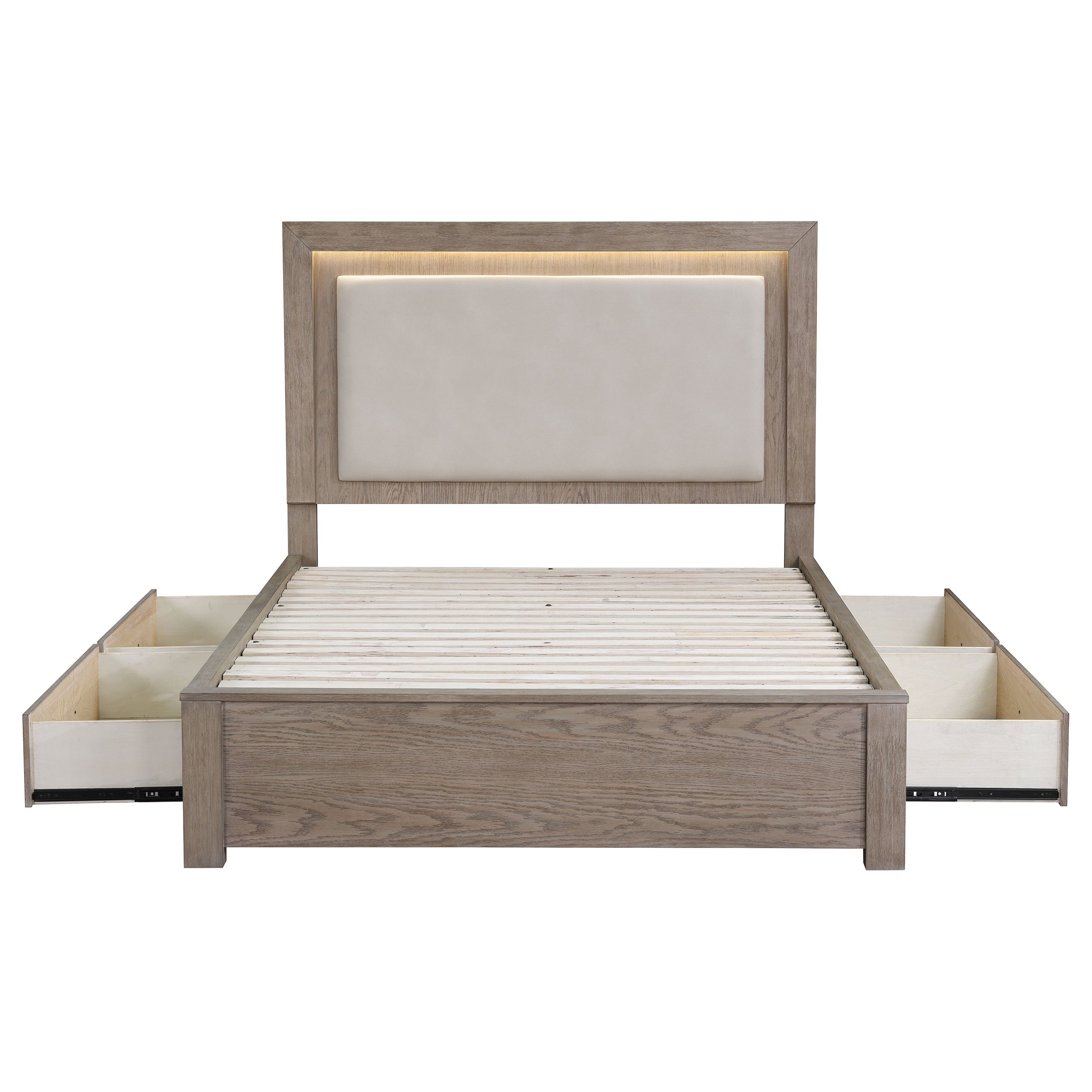 Kenora 56-inch LED Storage Bed Barley Brown
