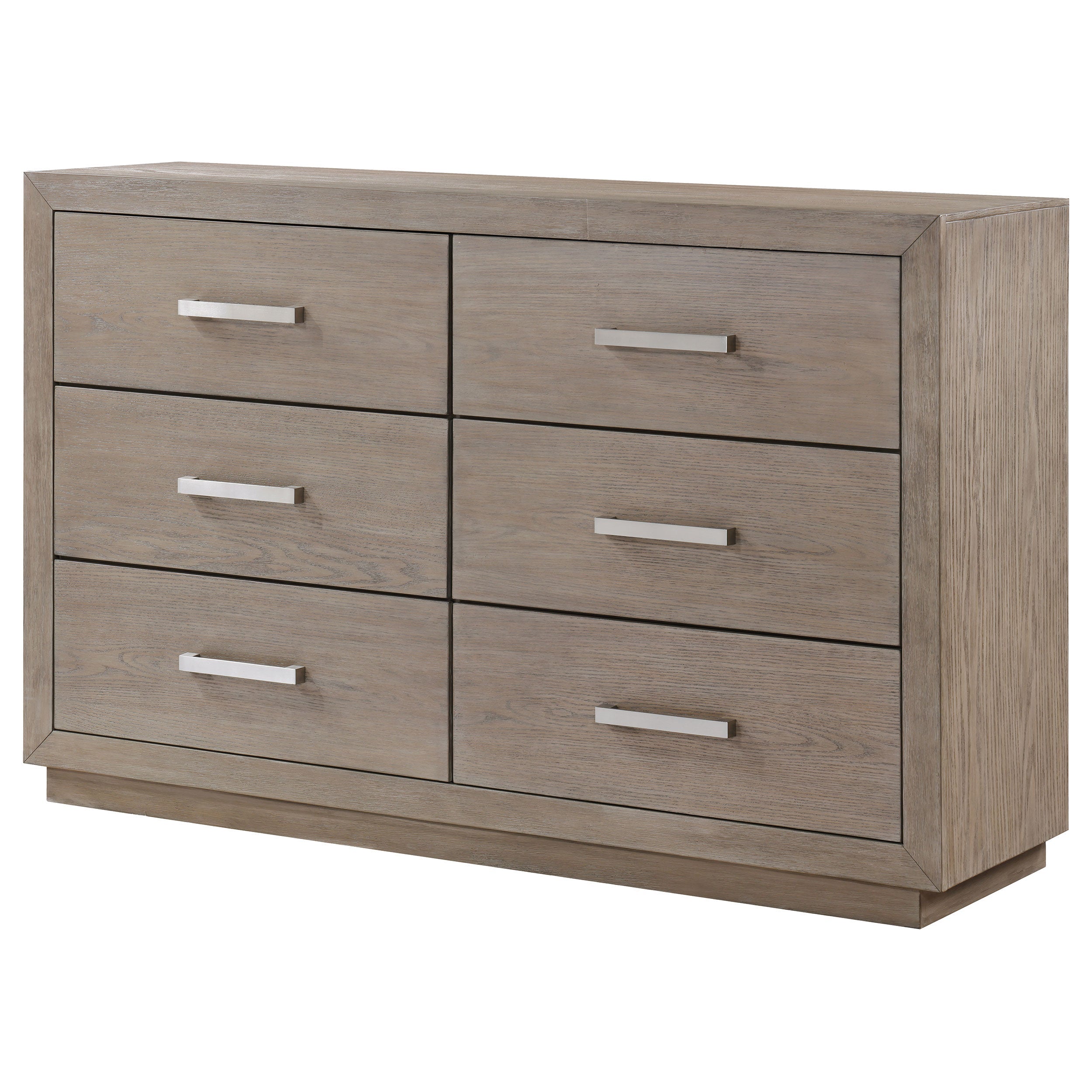 Kenora 6-drawer Dresser and Mirror Barley Brown
