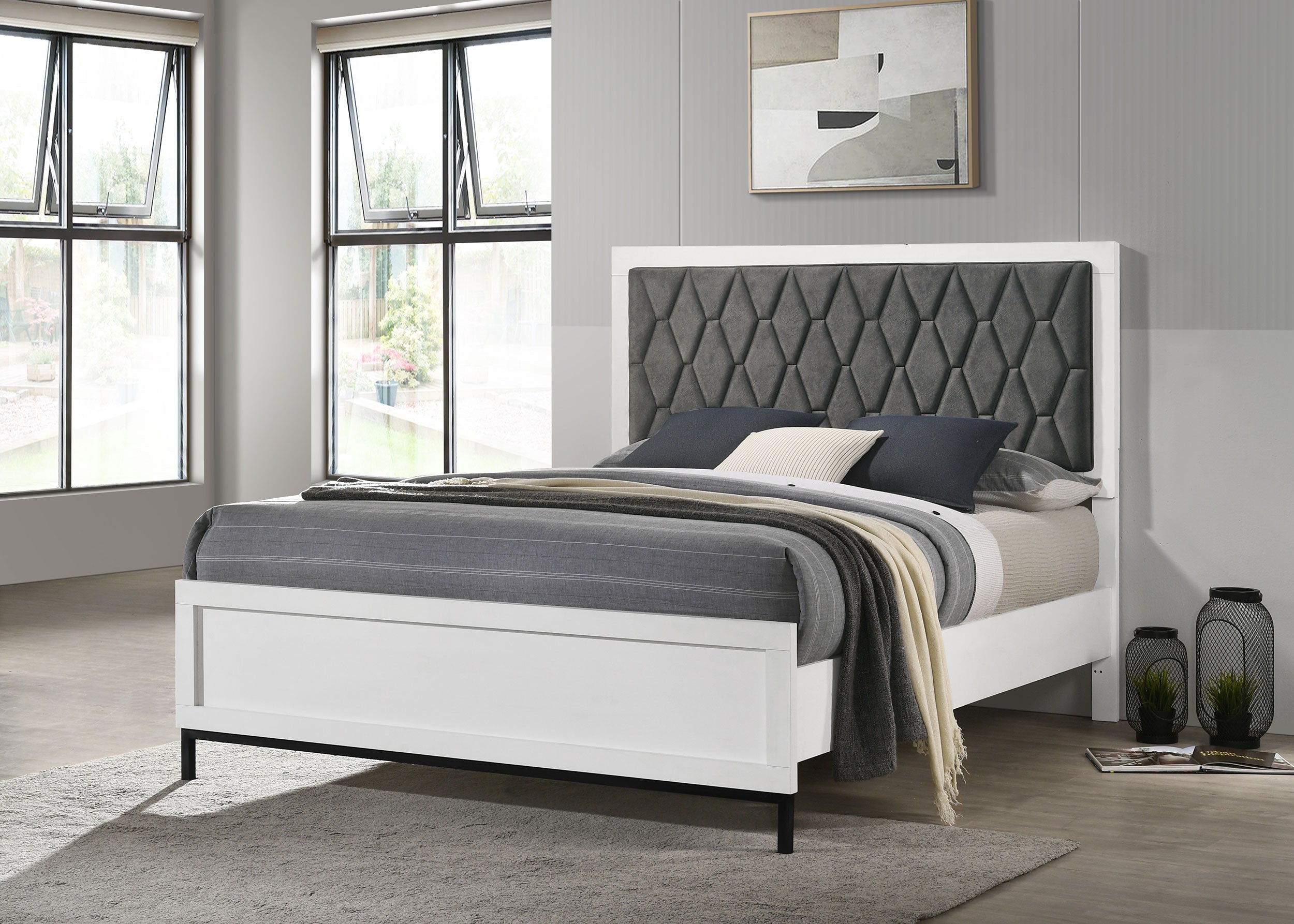Sonoma Upholstered  Wingback Bed Beige