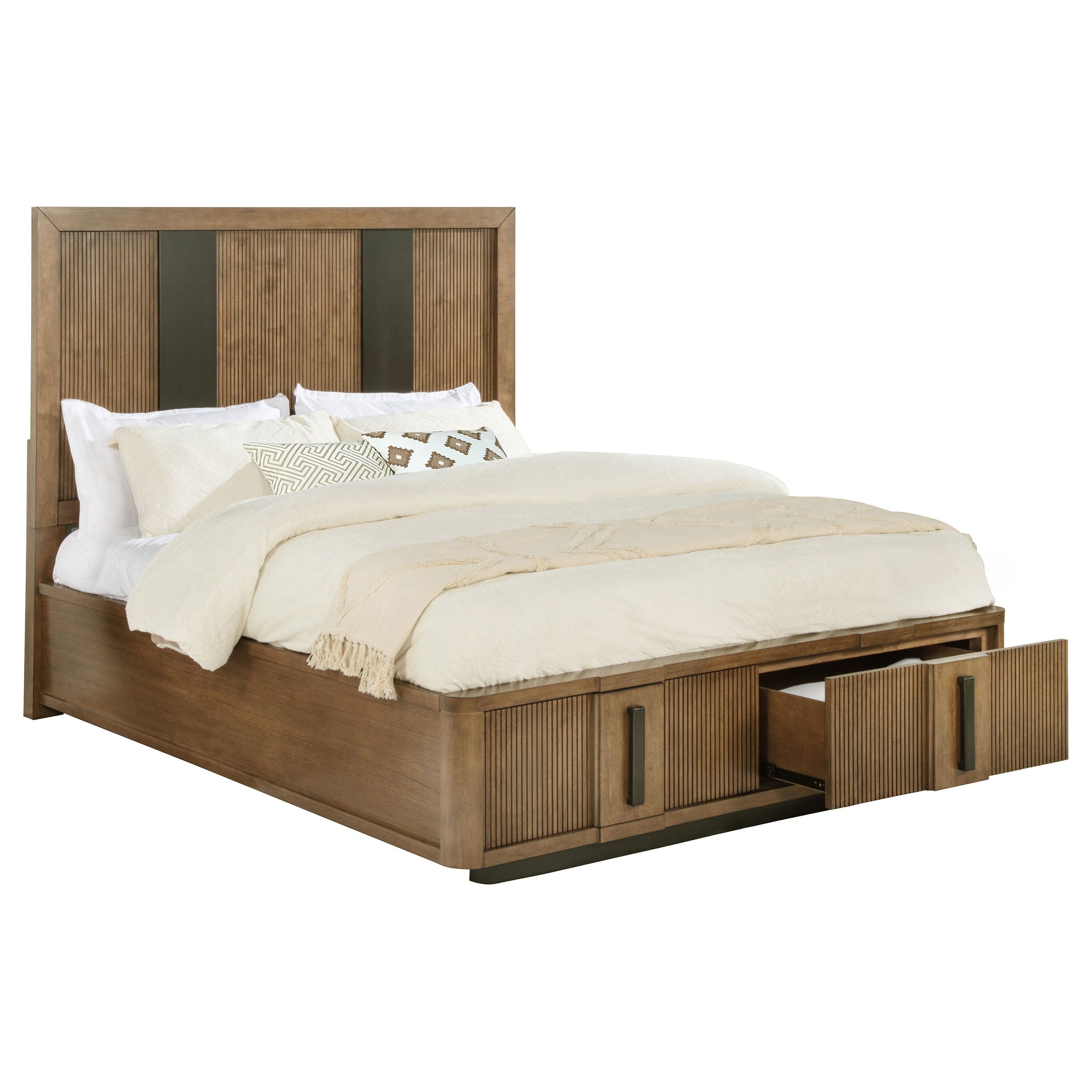 Terrace 2-drawer Storage Bed Ash Brown